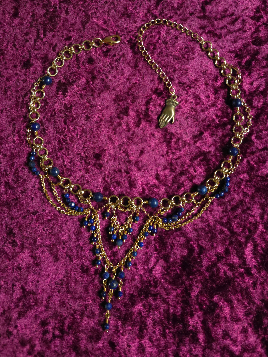 SOLITUDE | Gold & Lapis Renaissance Inspired Choker