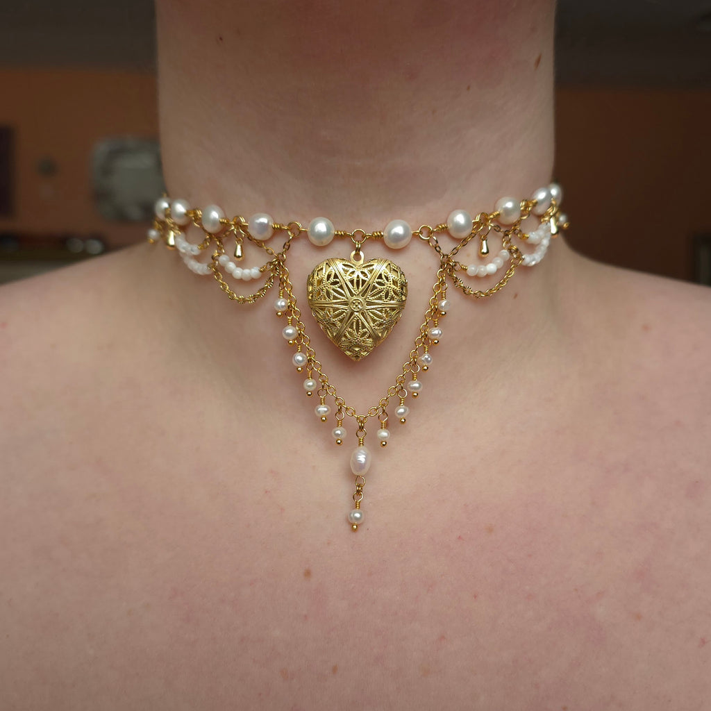 PARAMOUR | Gold & Pearl Renaissance Inspired Choker