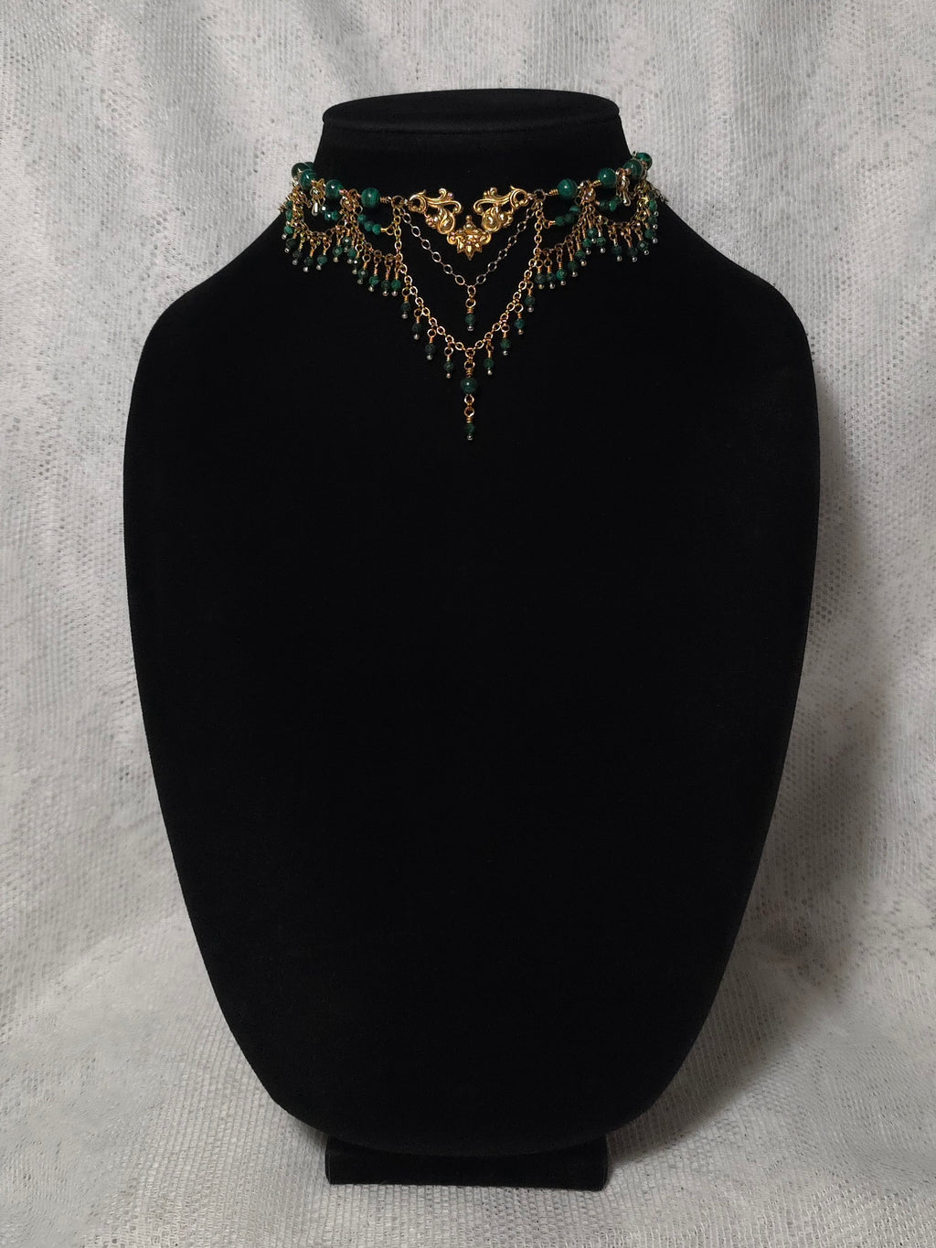 GREENWOOD | Gold & Malachite Renaissance Inspired Choker