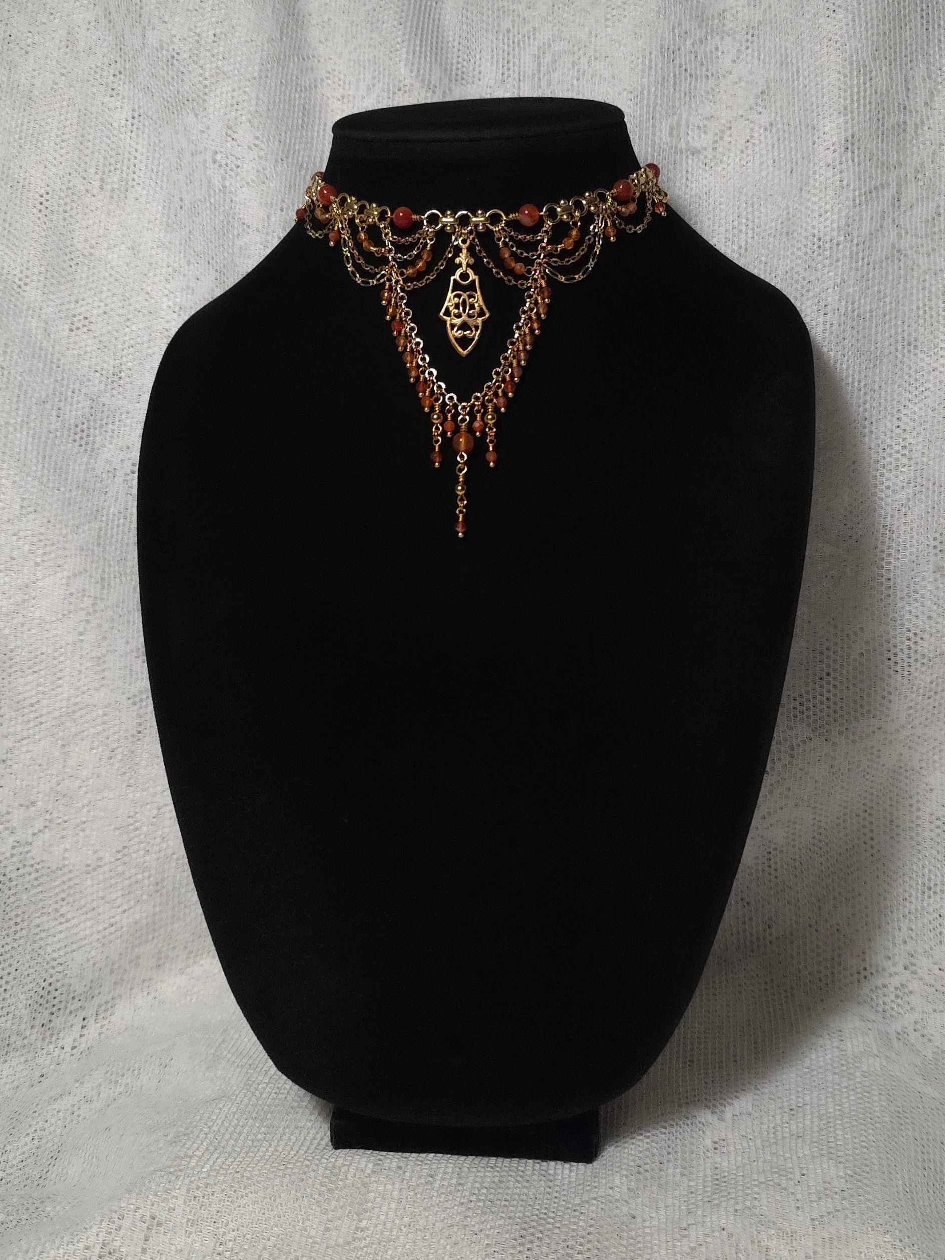 MORROW | Gold & Carnelian Renaissance Inspired Choker
