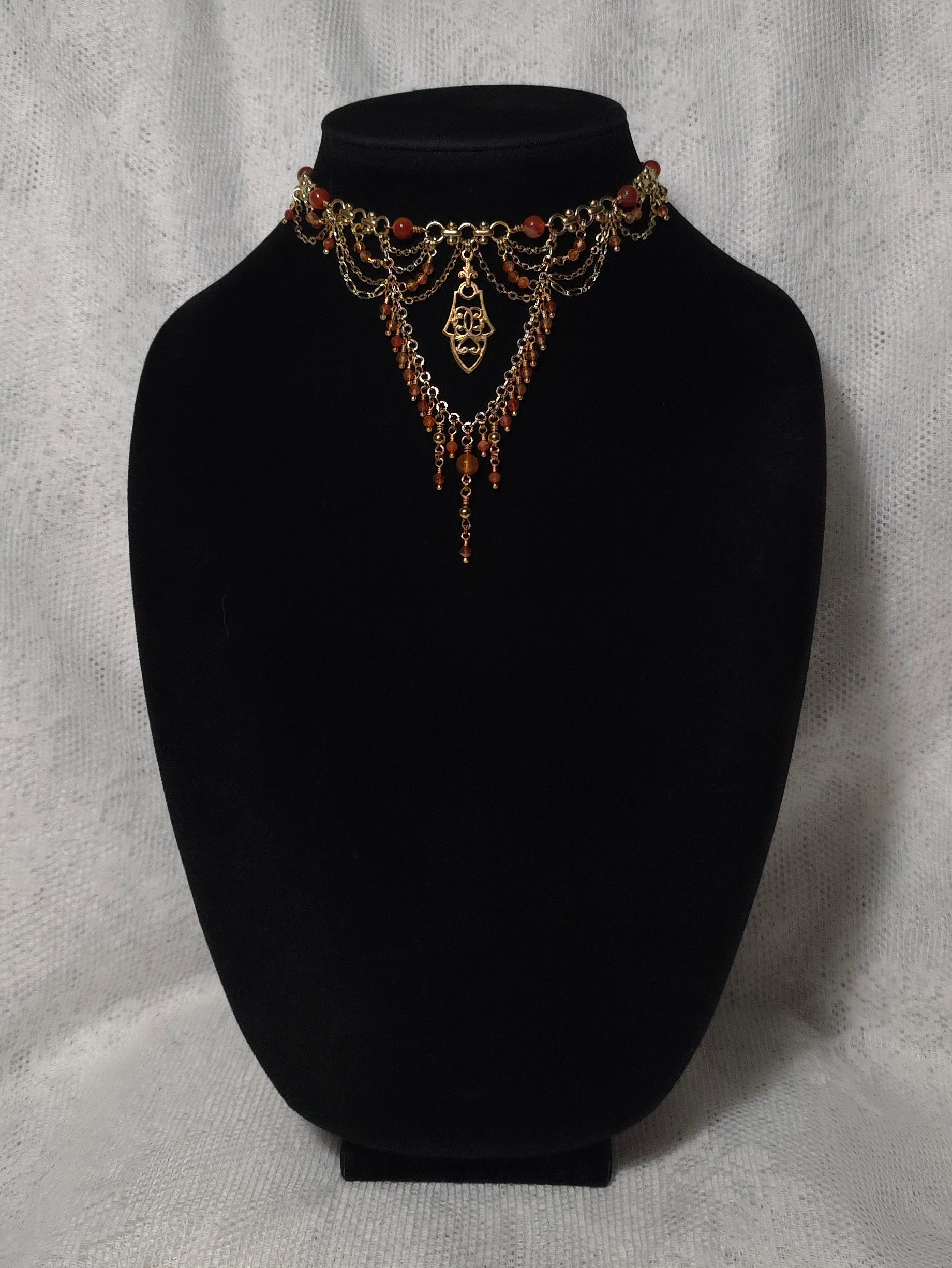 MORROW | Gold & Carnelian Renaissance Inspired Choker