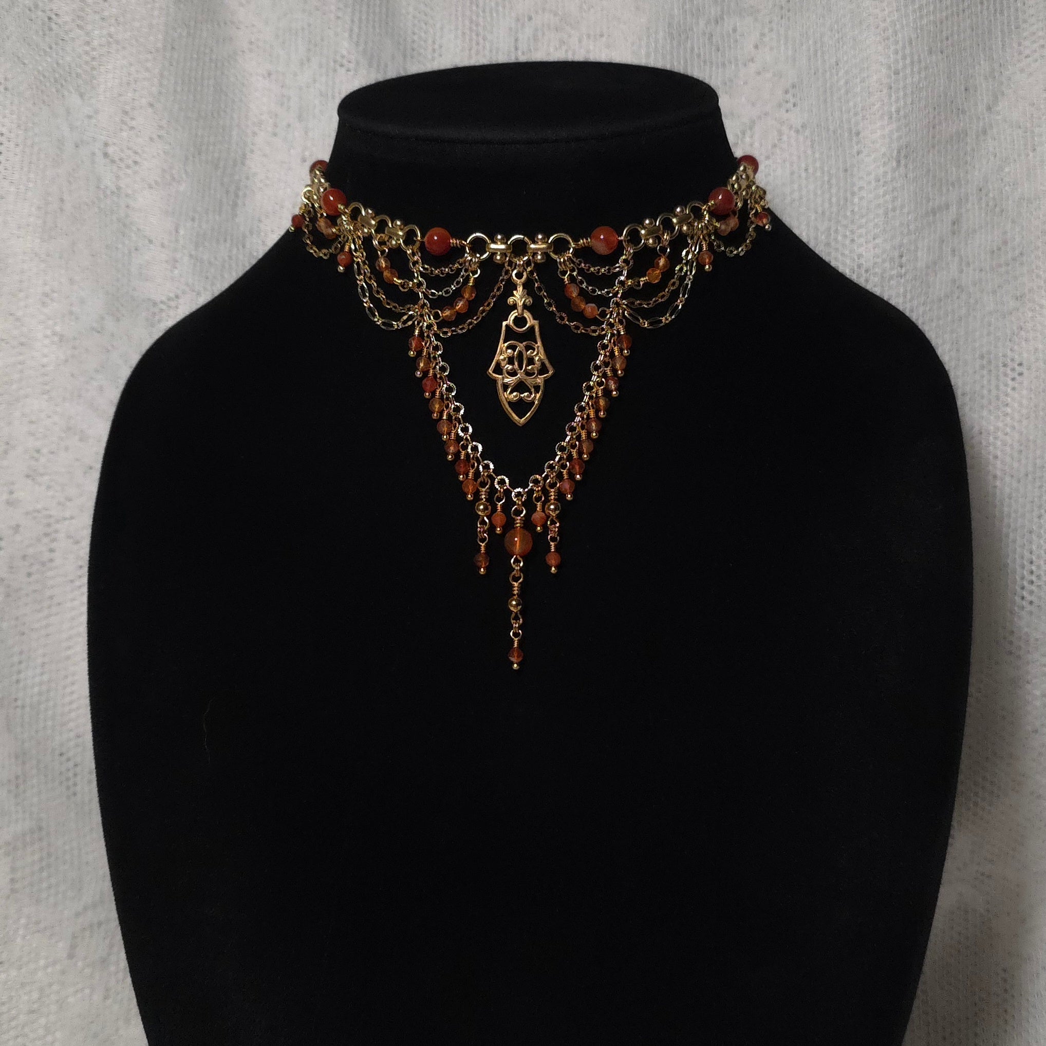 MORROW | Gold & Carnelian Renaissance Inspired Choker