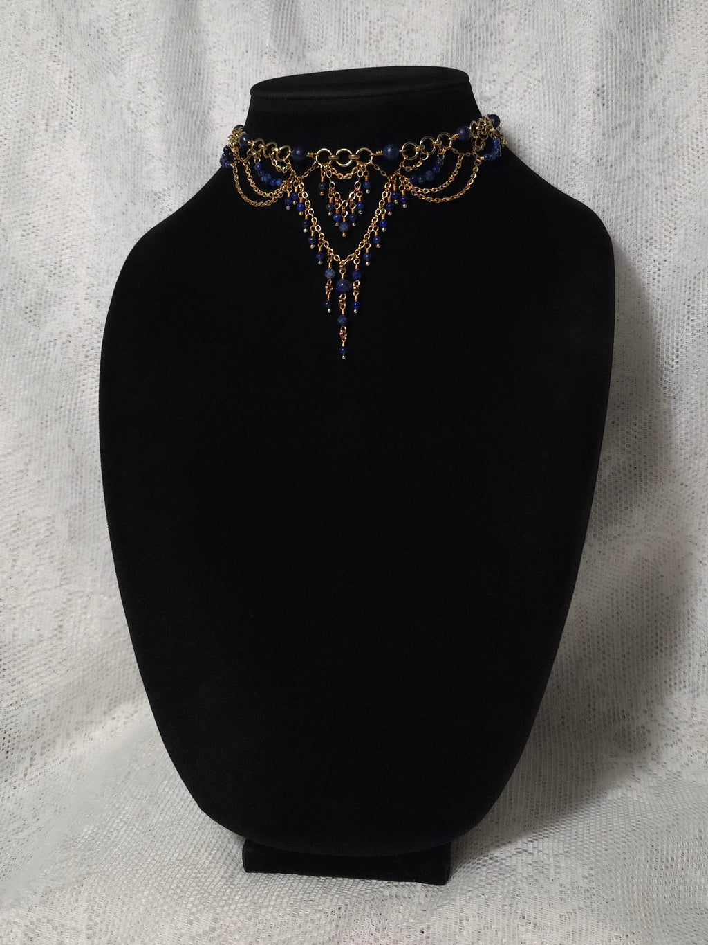 SOLITUDE | Gold & Lapis Renaissance Inspired Choker