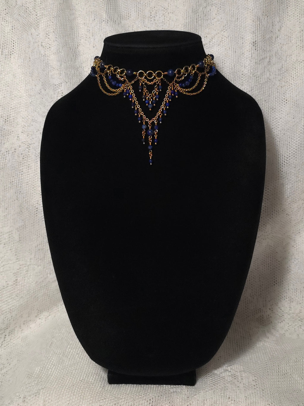 SOLITUDE | Gold & Lapis Renaissance Inspired Choker
