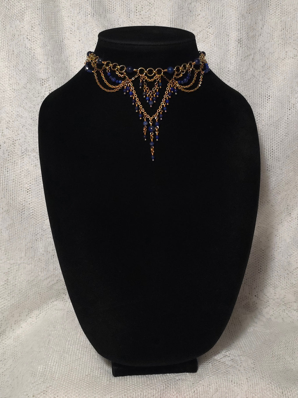 SOLITUDE | Gold & Lapis Renaissance Inspired Choker