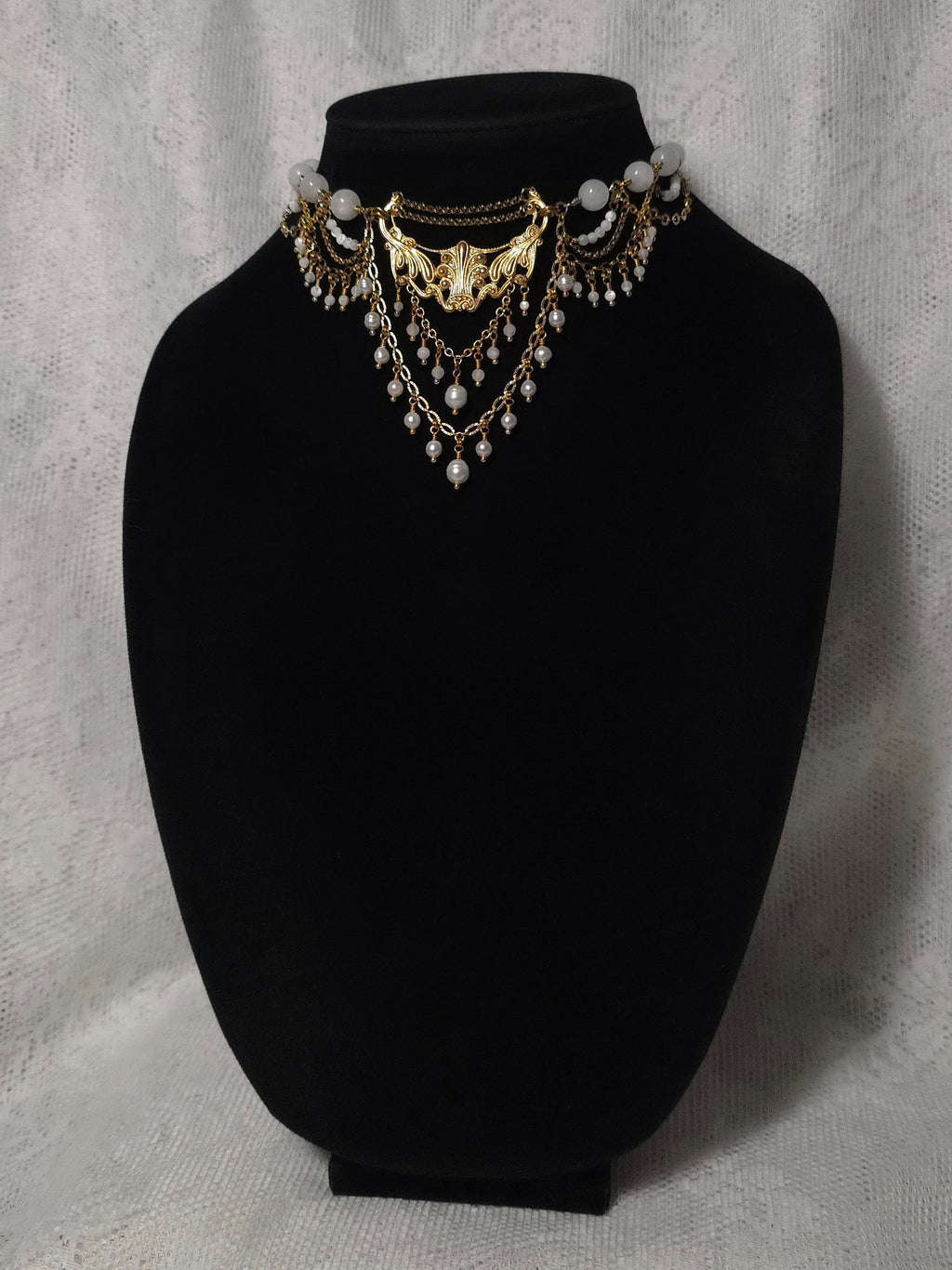 UNSUNDERED | Gold & Moonstone Renaissance Inspired Choker
