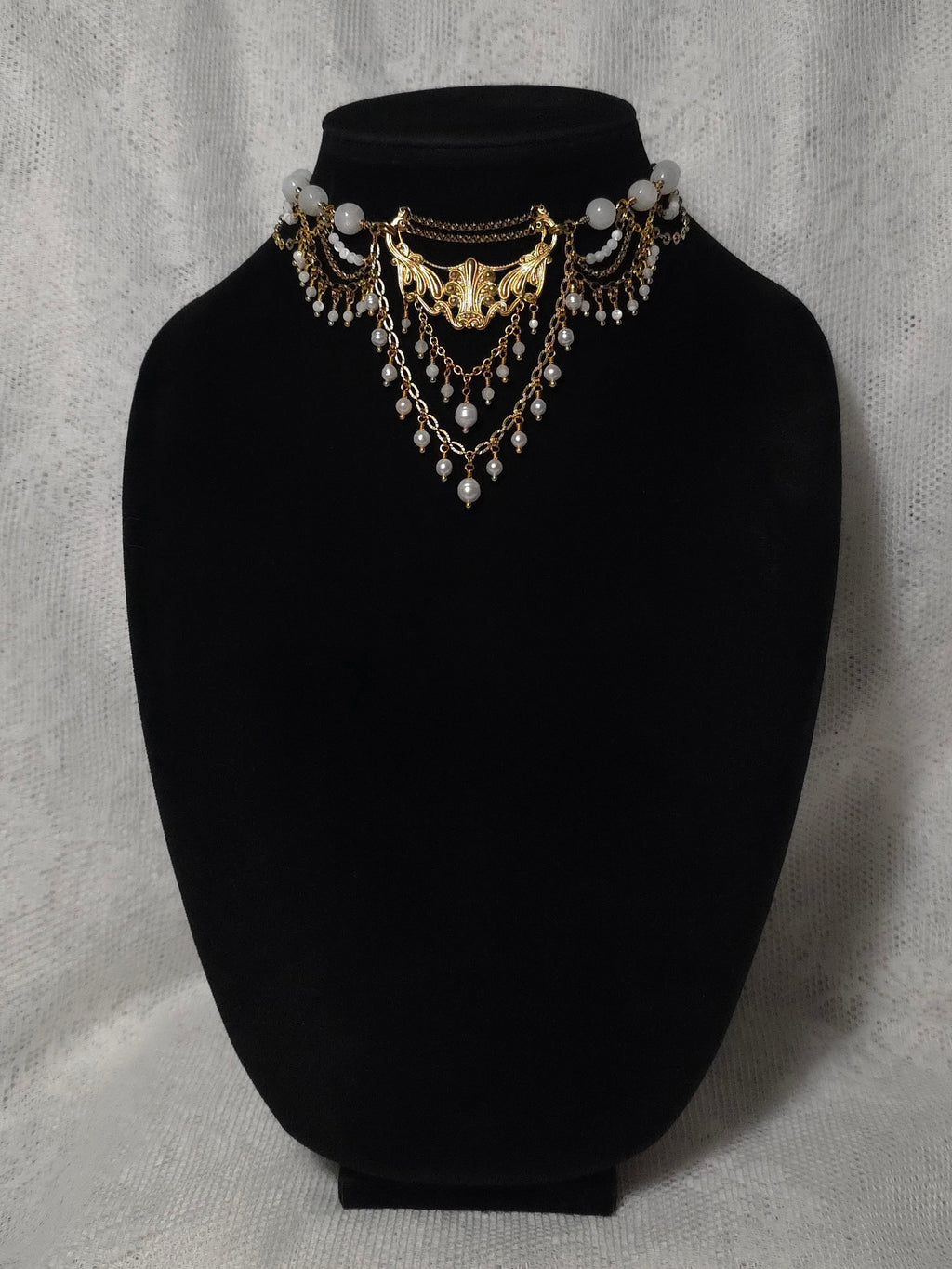 UNSUNDERED | Gold & Moonstone Renaissance Inspired Choker