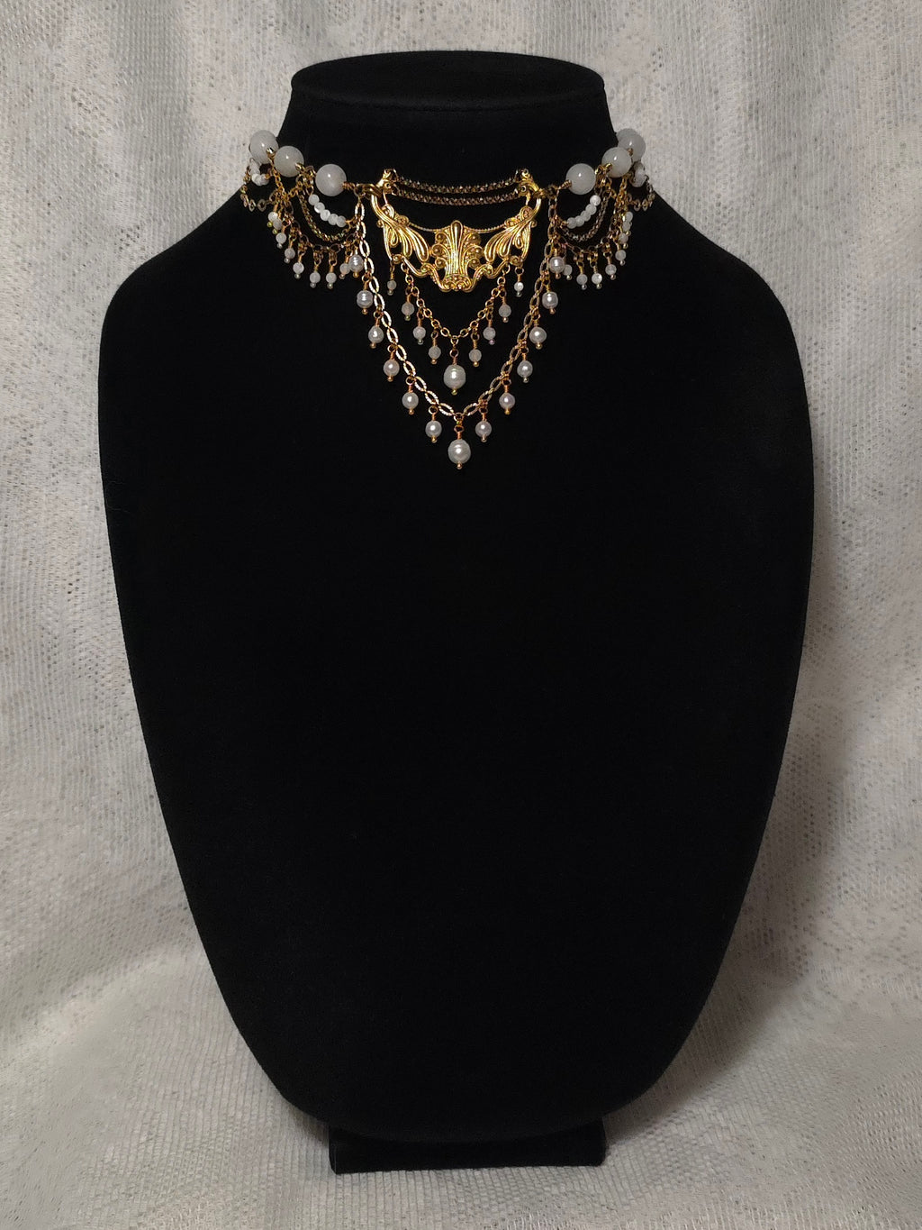 UNSUNDERED | Gold & Moonstone Renaissance Inspired Choker