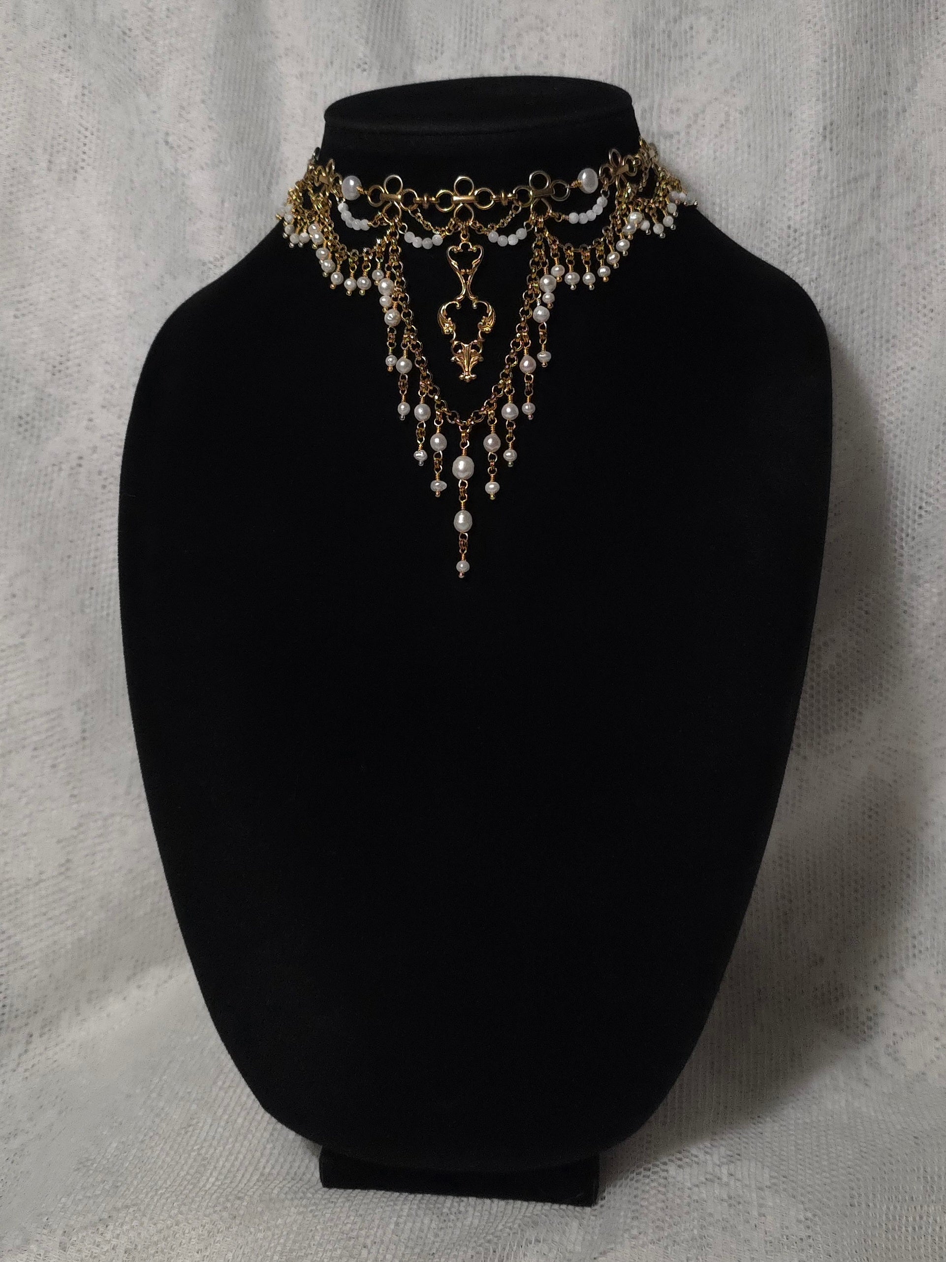 PERIAPT | Gold & Pearl Renaissance Inspired Choker