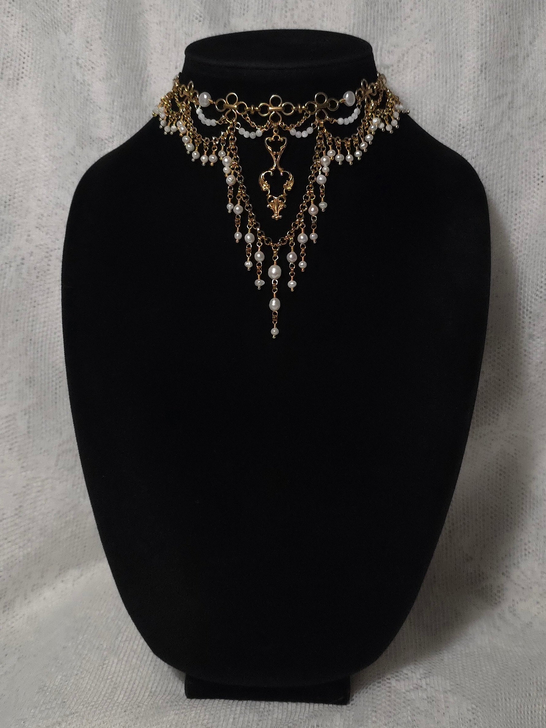 PERIAPT | Gold & Pearl Renaissance Inspired Choker