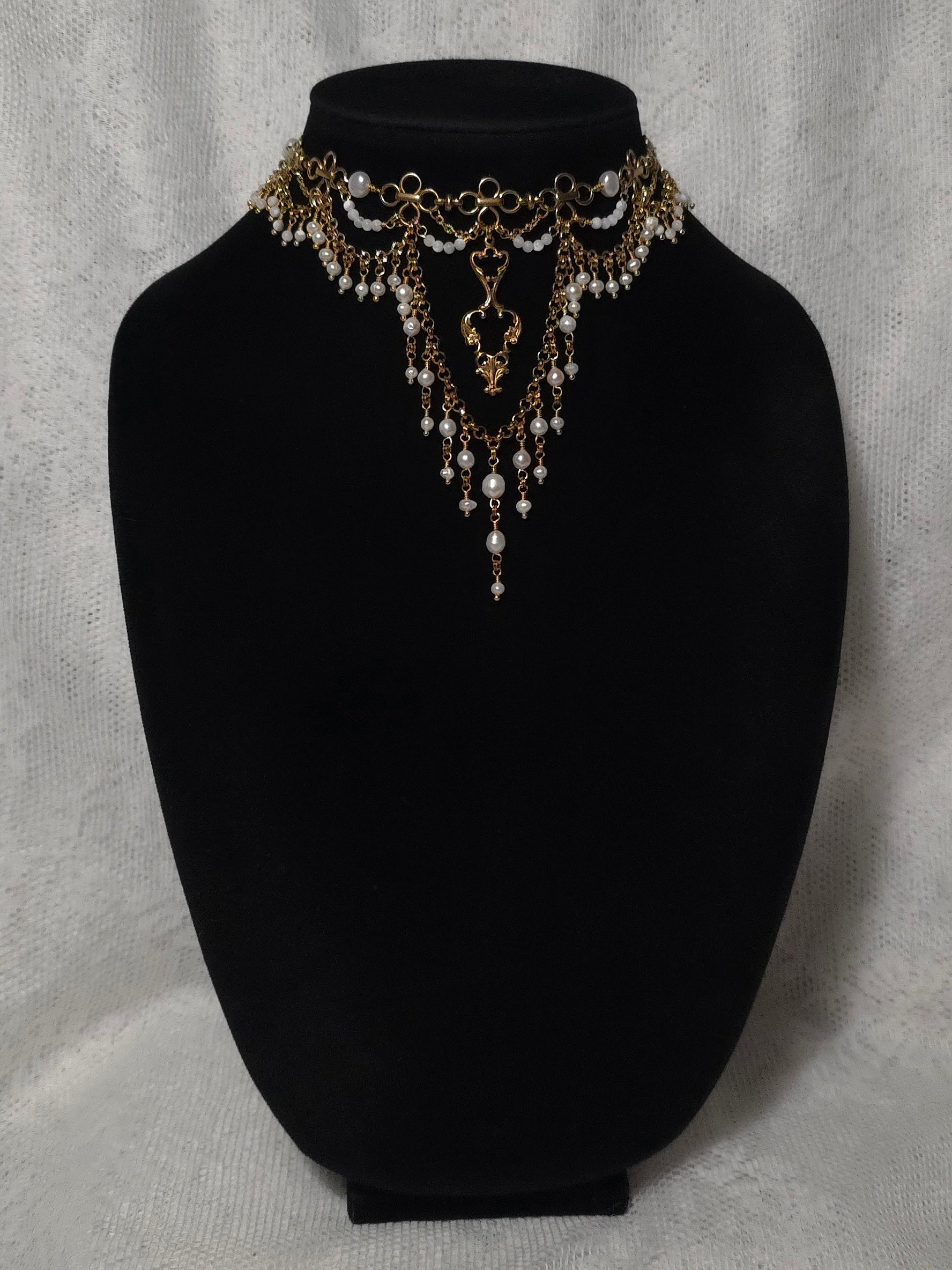 PERIAPT | Gold & Pearl Renaissance Inspired Choker