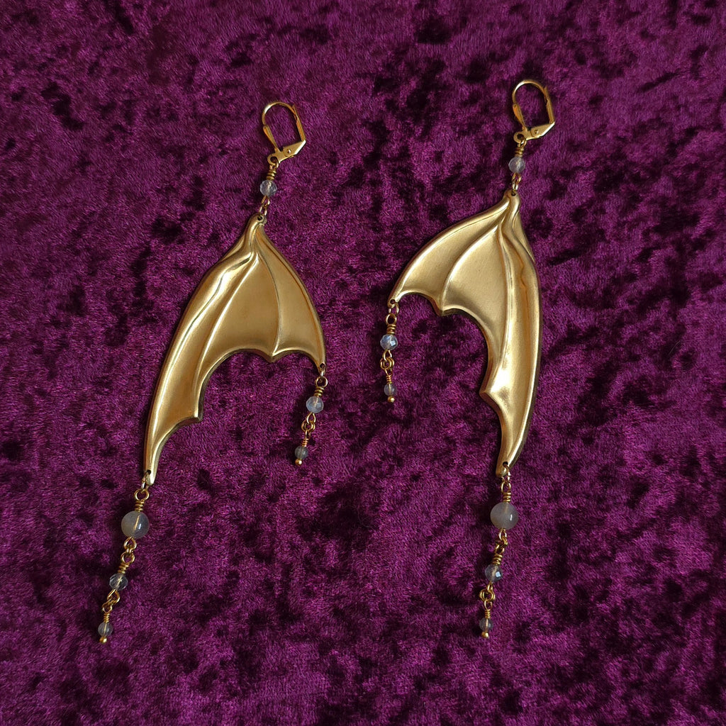 ETERNAL ROCKS | Gold & Labradorite Fantasy Statement Earrings