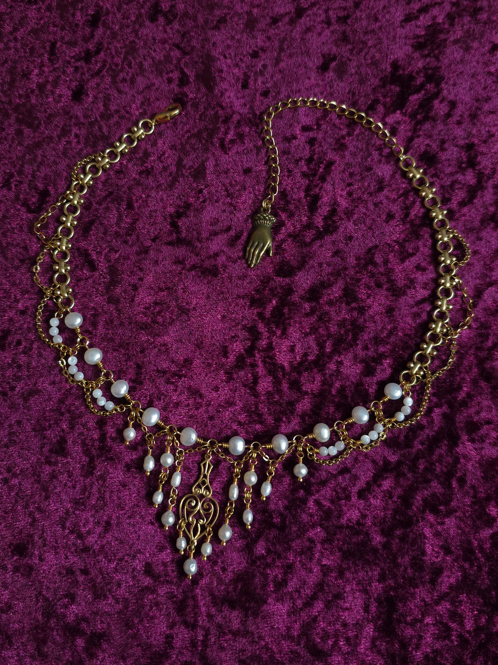 AT LAST | Gold & Pearl Renaissance Inspired Choker