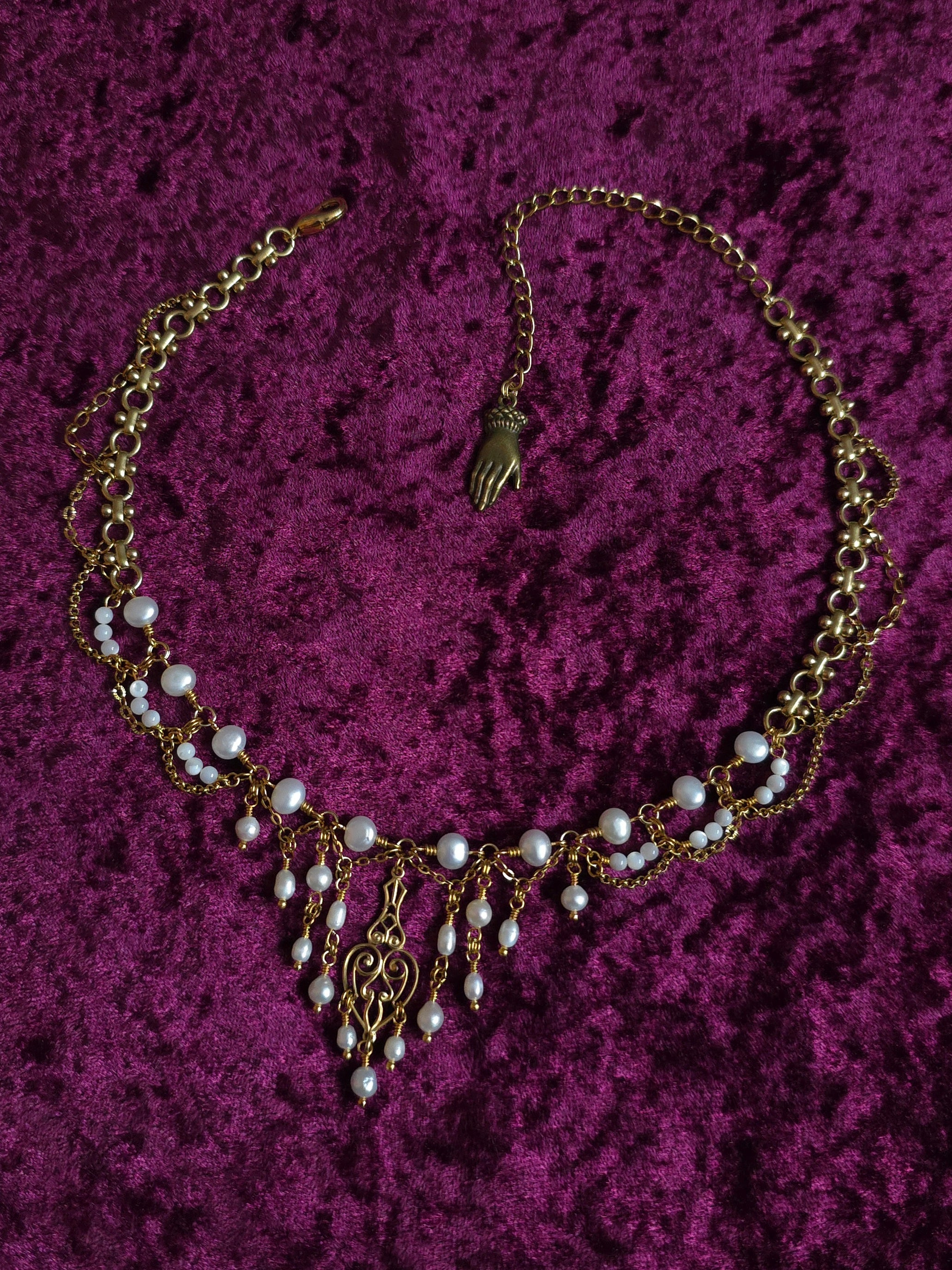 AT LAST | Gold & Pearl Renaissance Inspired Choker