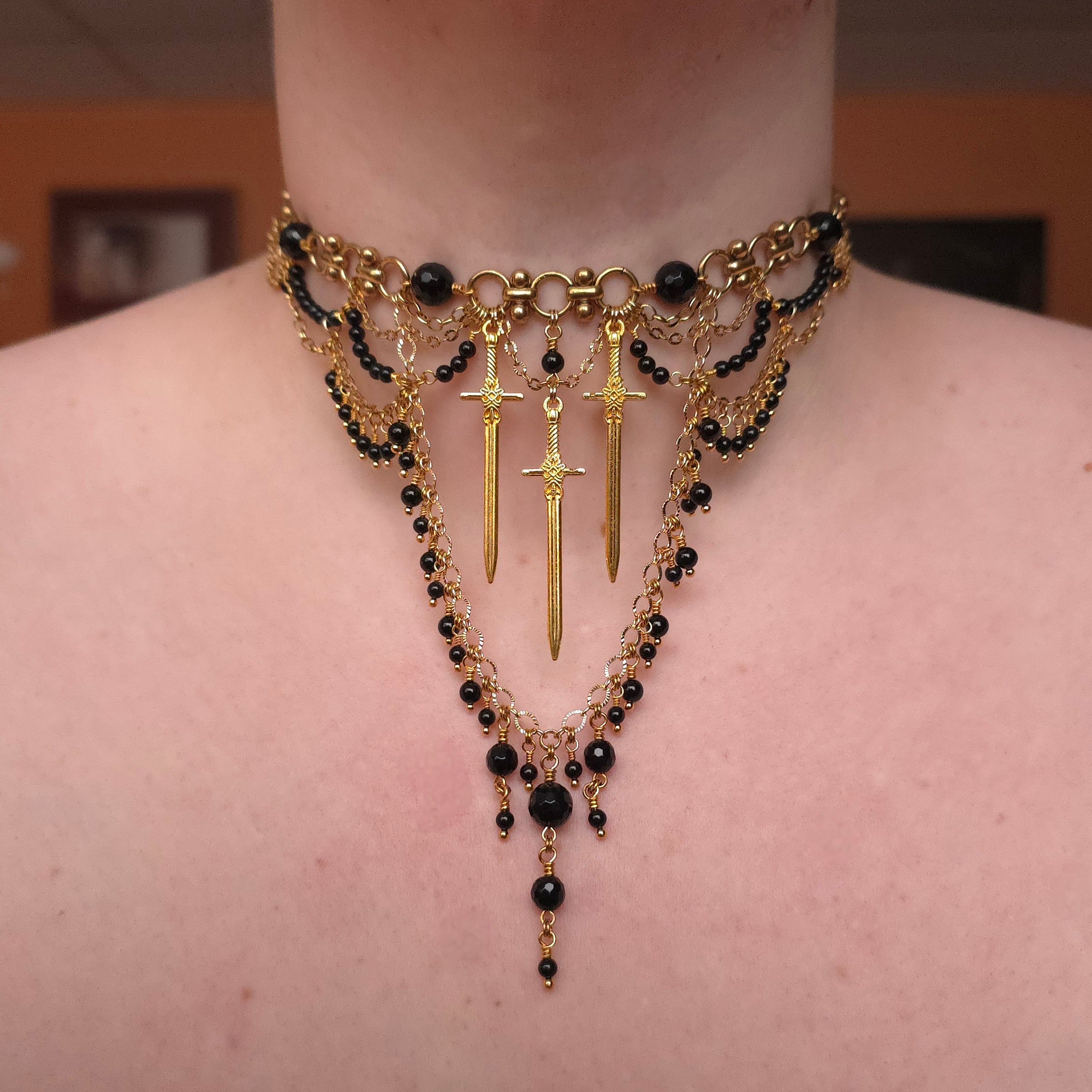 AS YOU WISH | Gold & Onyx Renaissance Inspired Statement Choker