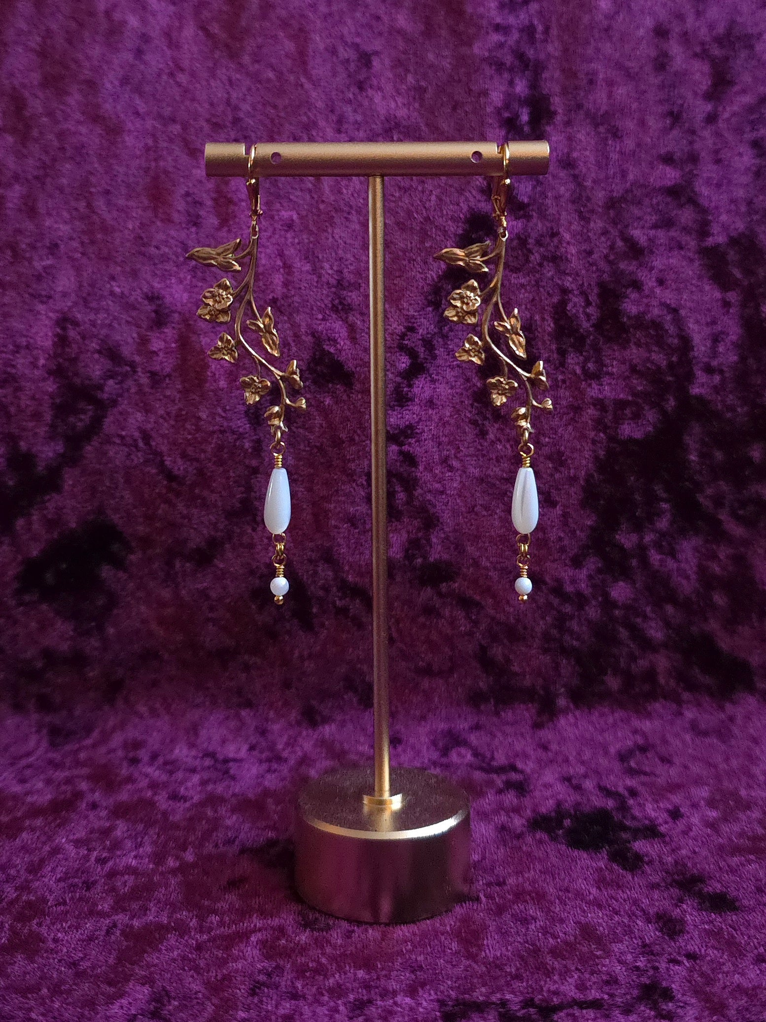 TAKE ANY FORM | Gold & Mother of Pearl Renaissance Inspired Earrings