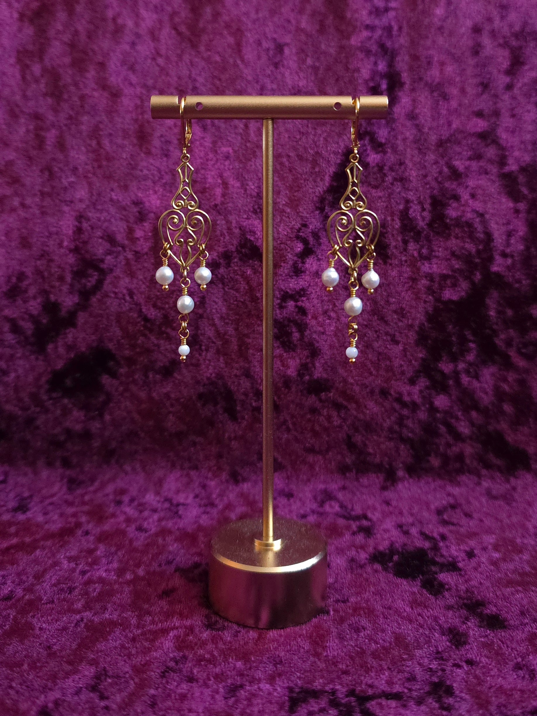 BROKENLY LIVE ON | Gold & Pearl Renaissance Inspired Statement Earrings