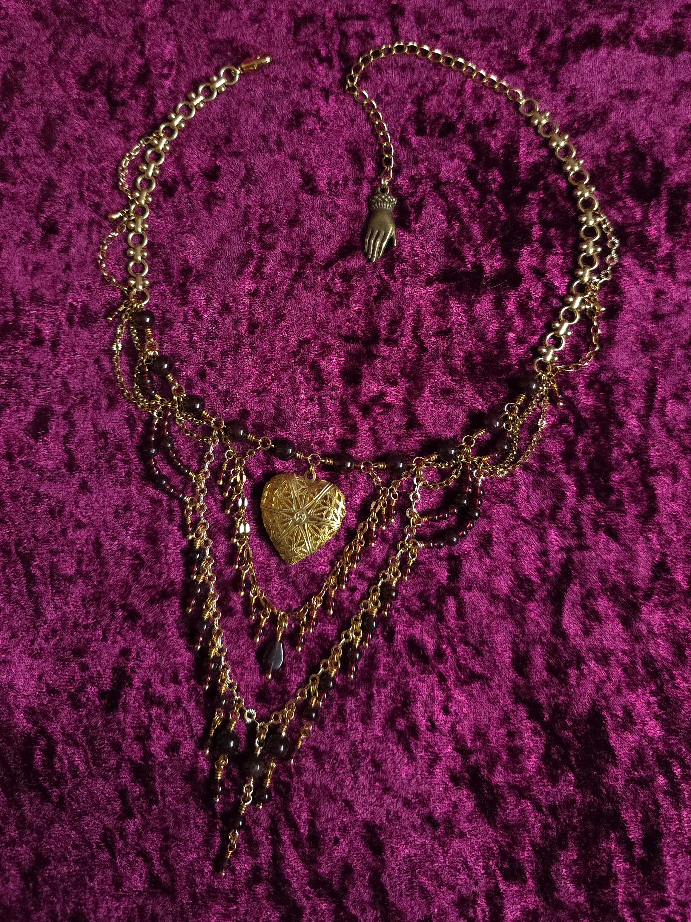 DRIVE ME MAD | Gold & Garnet Renaissance Inspired Statement Choker