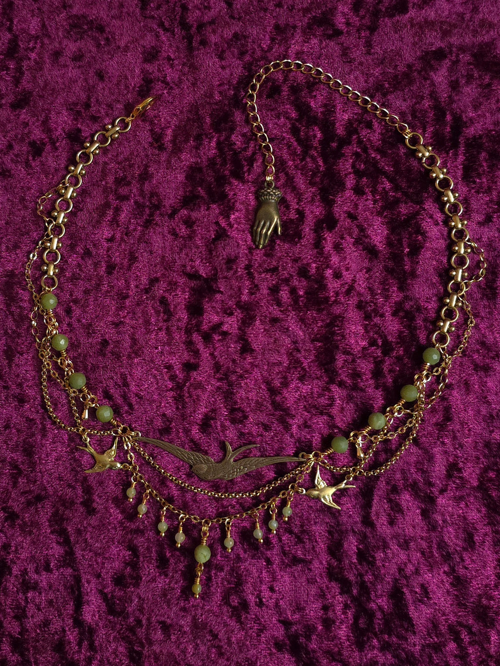 BENEATH THE ELM | Gold & Jade AKOTSK Inspired Statement Necklace