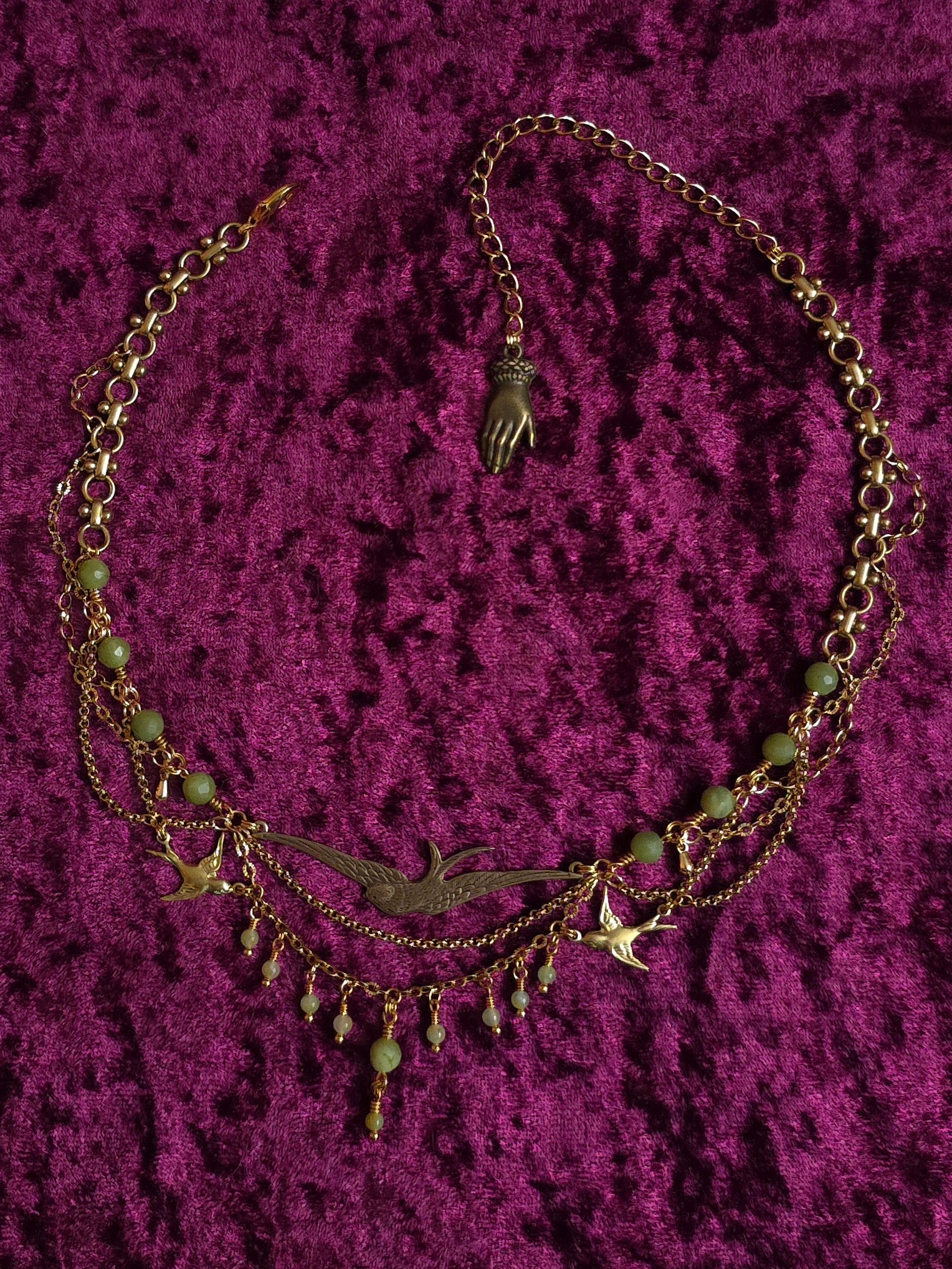 BENEATH THE ELM | Gold & Jade AKOTSK Inspired Statement Necklace