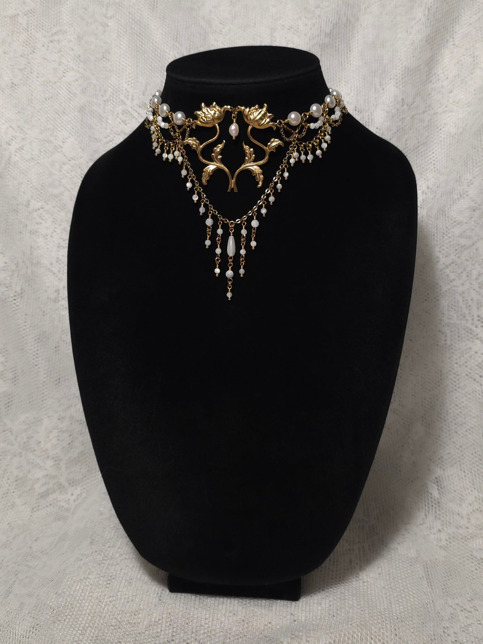 ENAMORED | Gold & Pearl Renaissance Inspired Choker