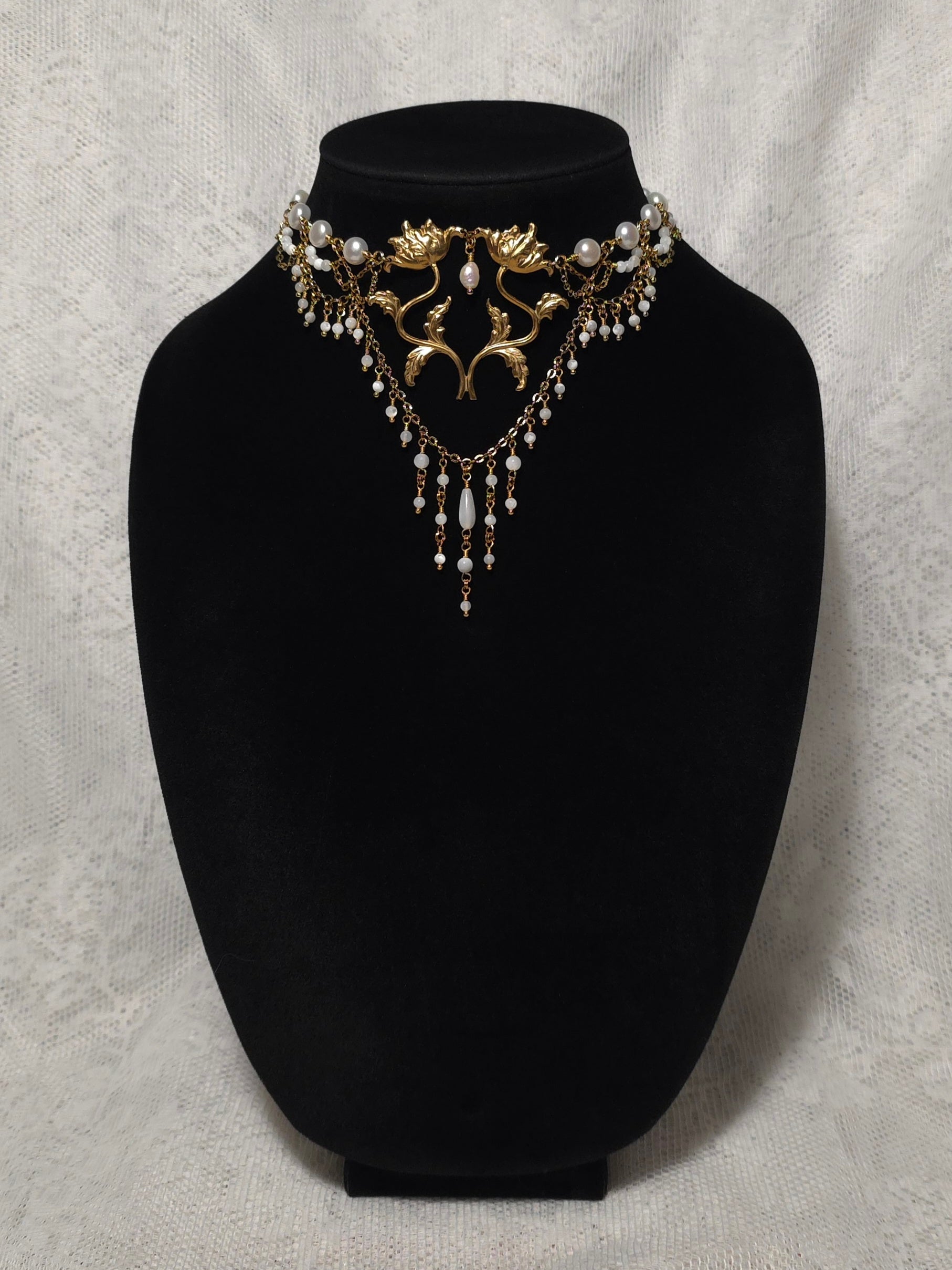 ENAMORED | Gold & Pearl Renaissance Inspired Choker