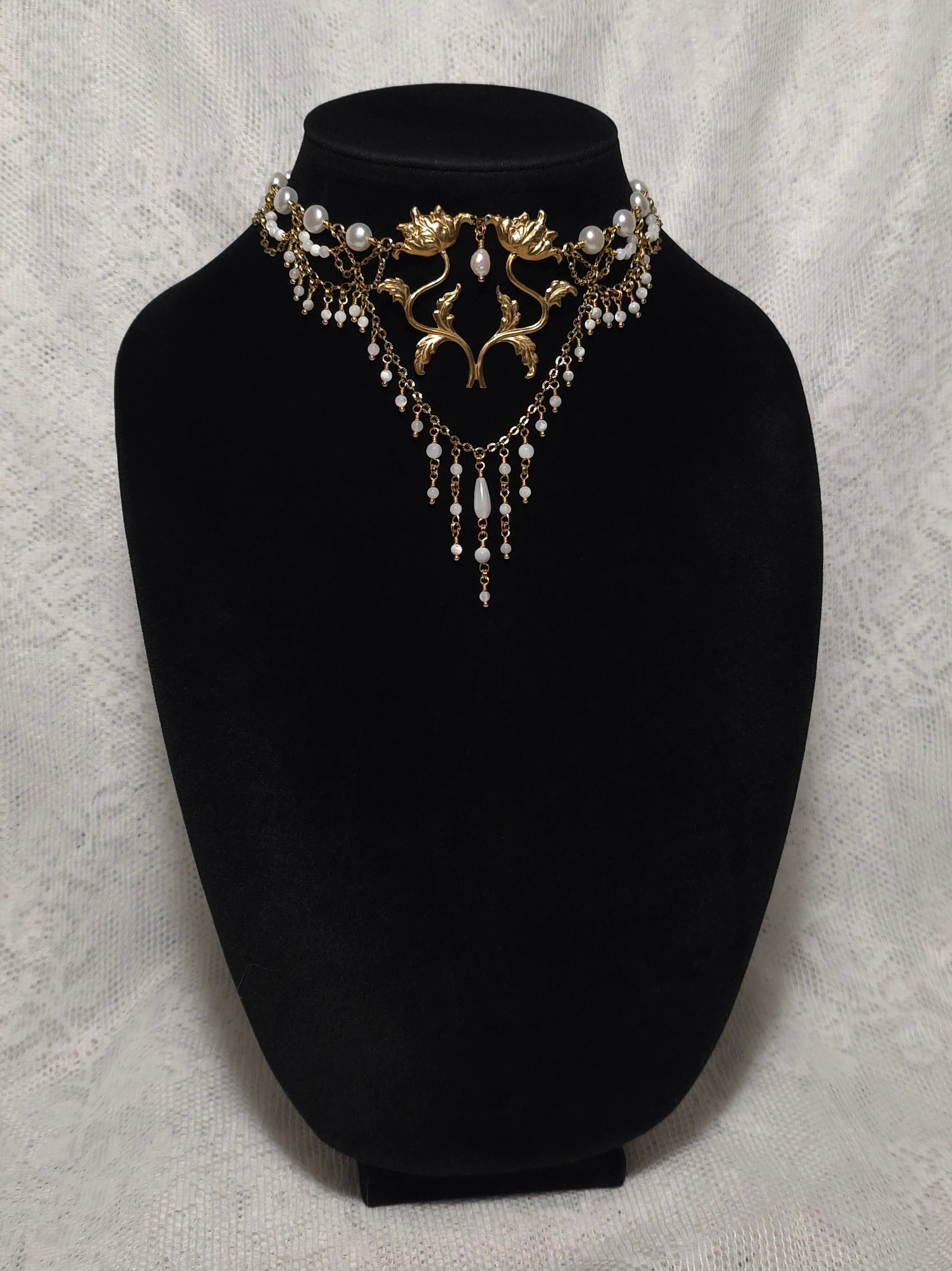 ENAMORED | Gold & Pearl Renaissance Inspired Choker