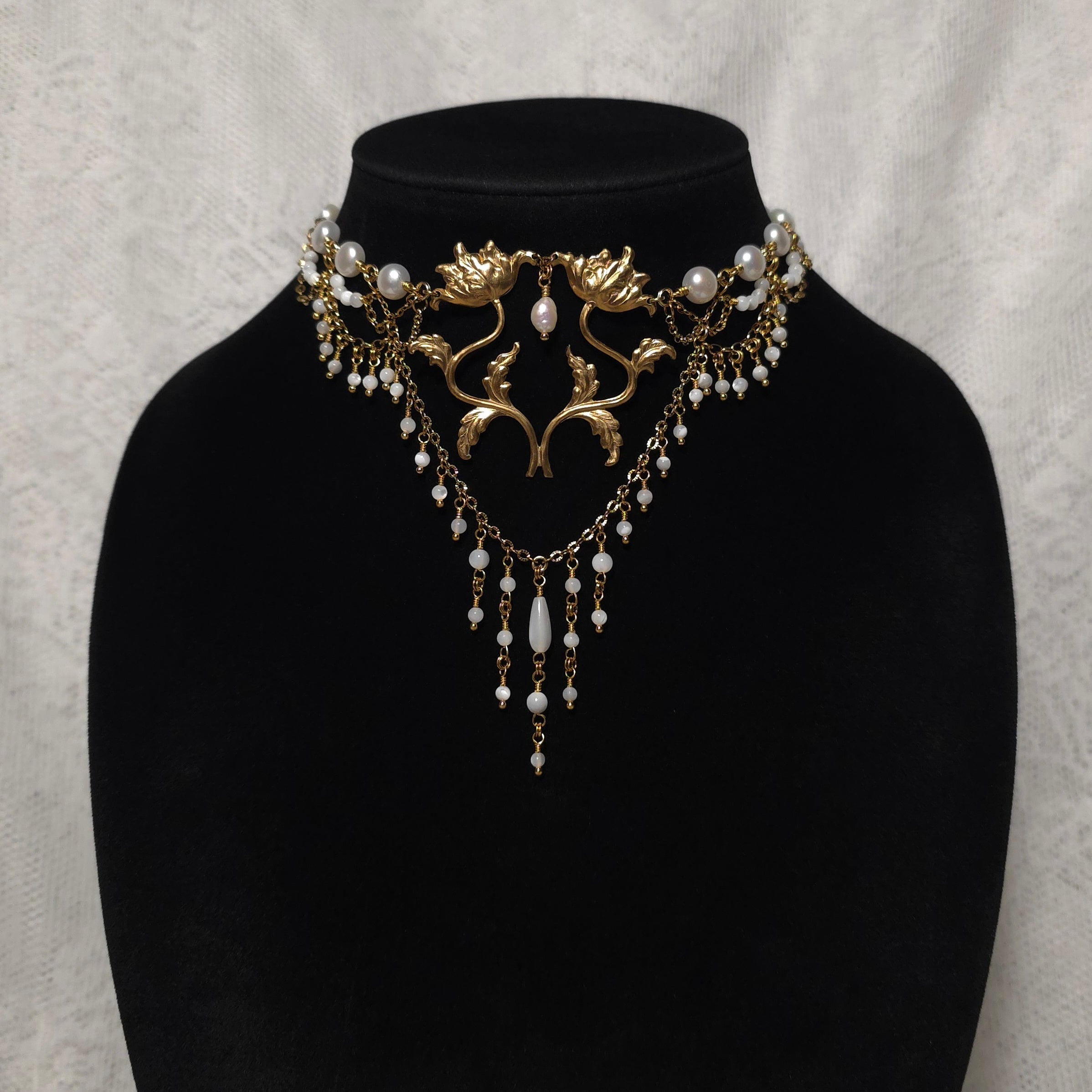 ENAMORED | Gold & Pearl Renaissance Inspired Choker
