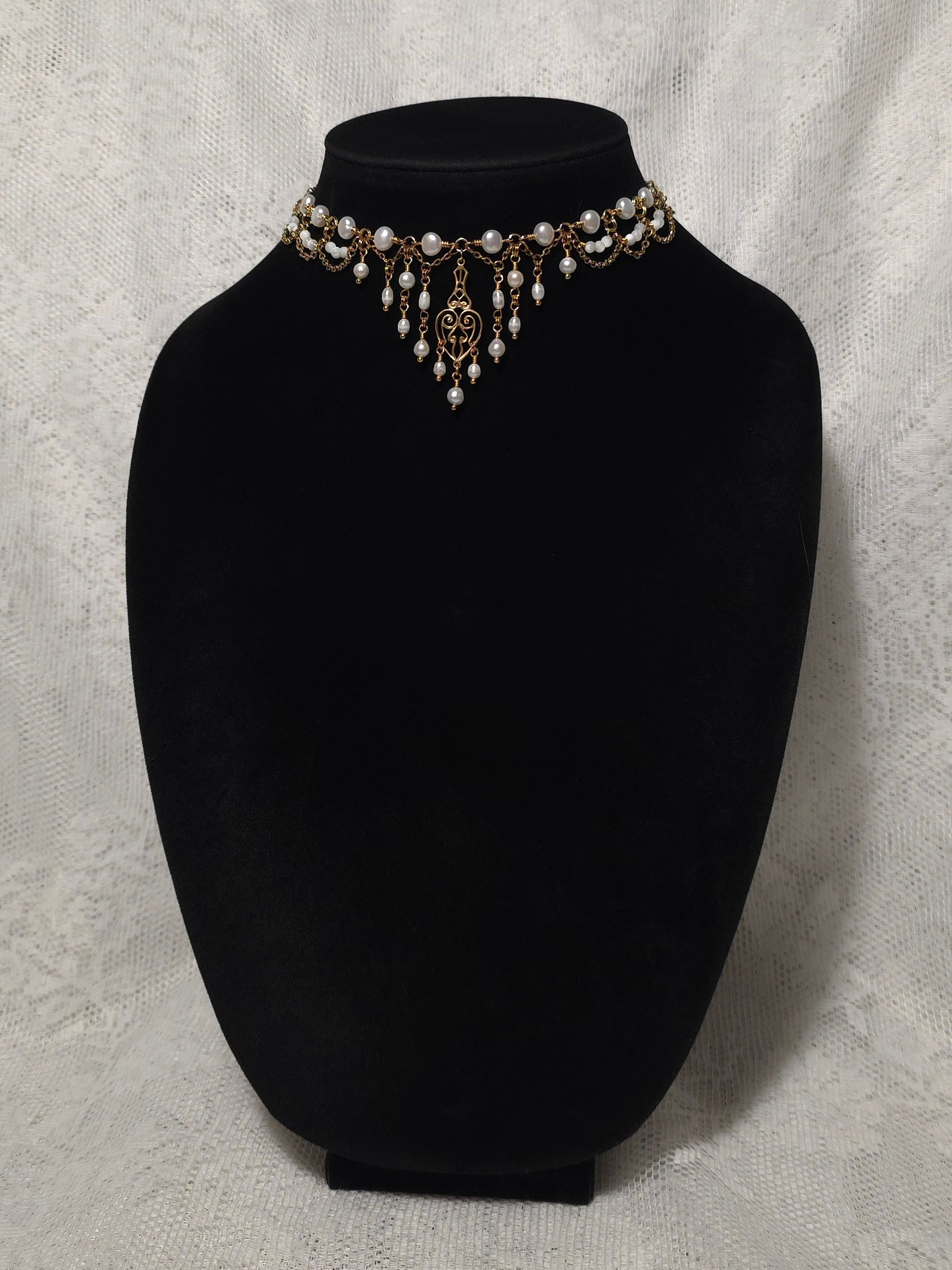 AT LAST | Gold & Pearl Renaissance Inspired Choker