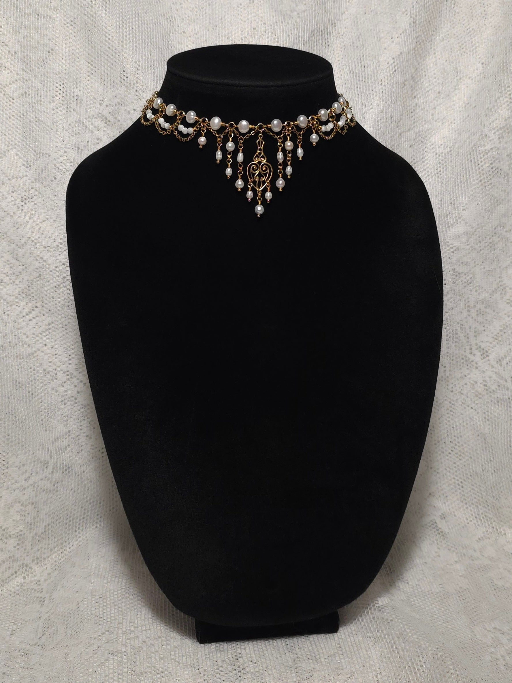AT LAST | Gold & Pearl Renaissance Inspired Choker