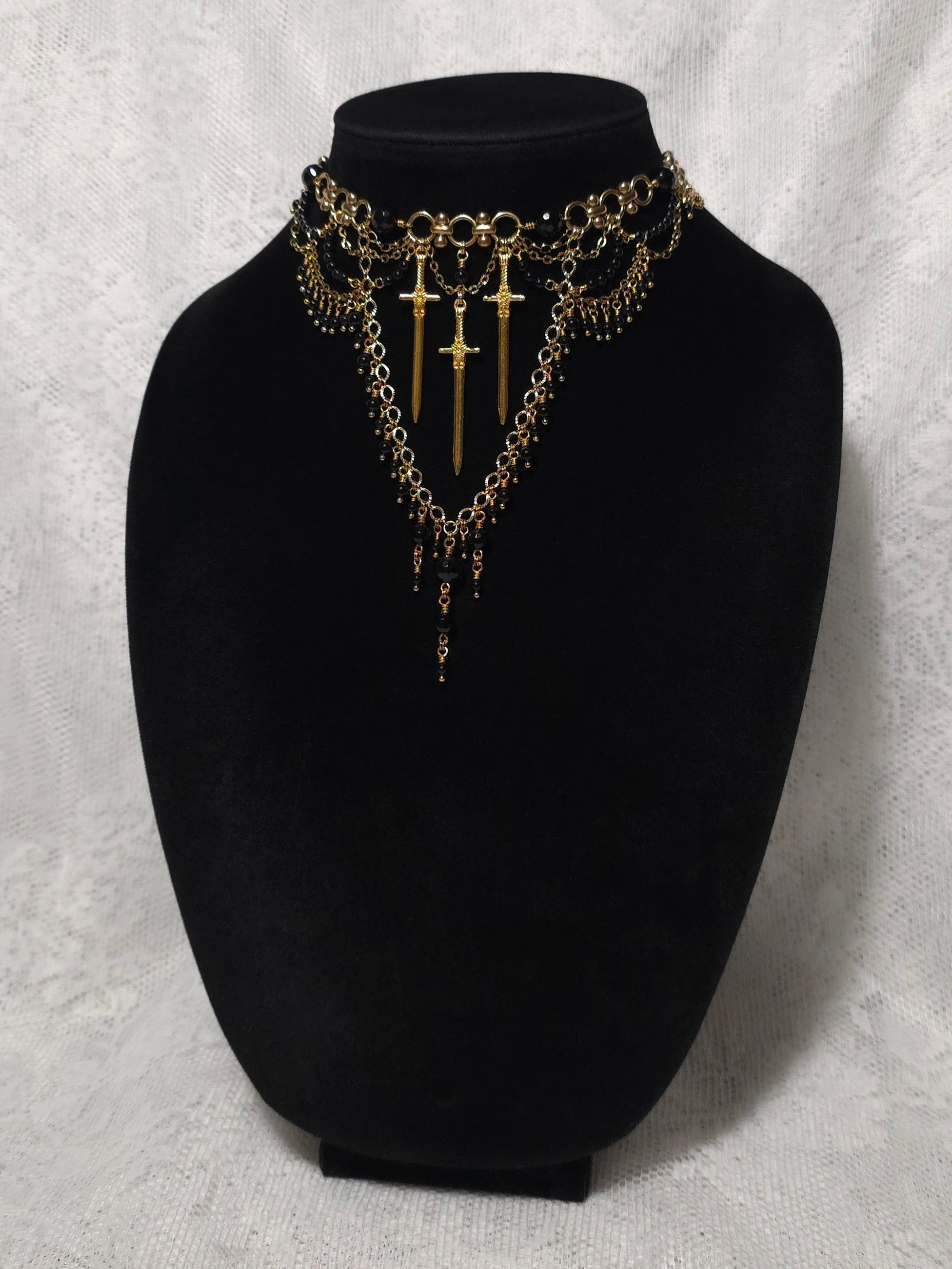 AS YOU WISH | Gold & Onyx Renaissance Inspired Statement Choker