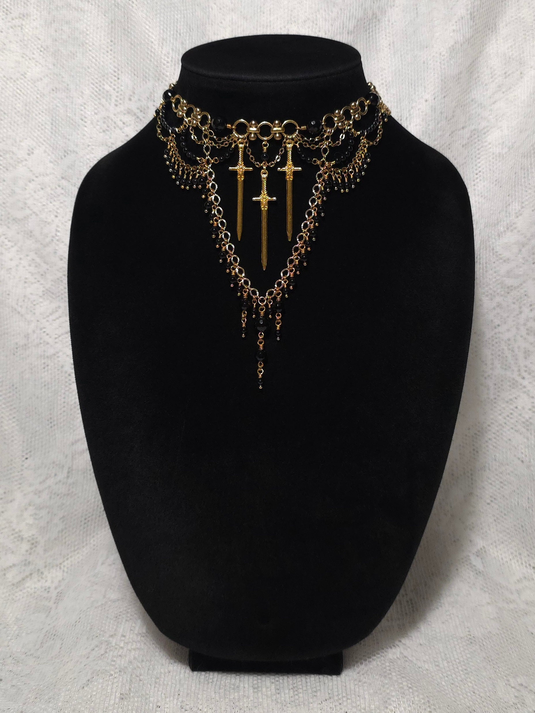AS YOU WISH | Gold & Onyx Renaissance Inspired Statement Choker