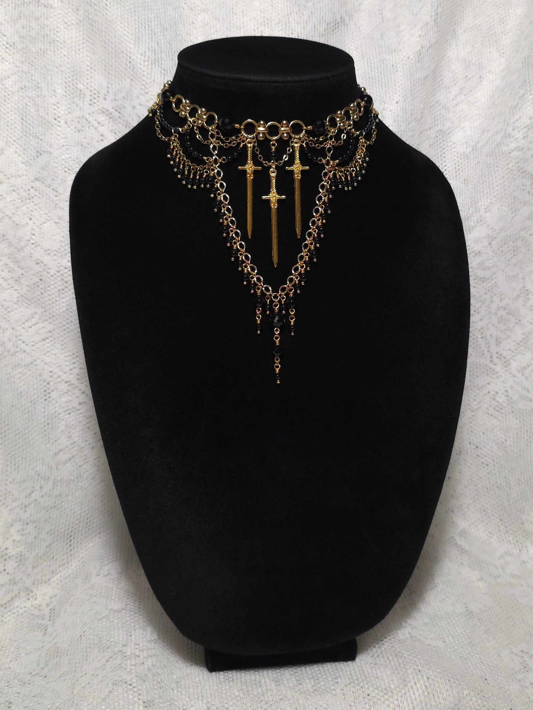 AS YOU WISH | Gold & Onyx Renaissance Inspired Statement Choker