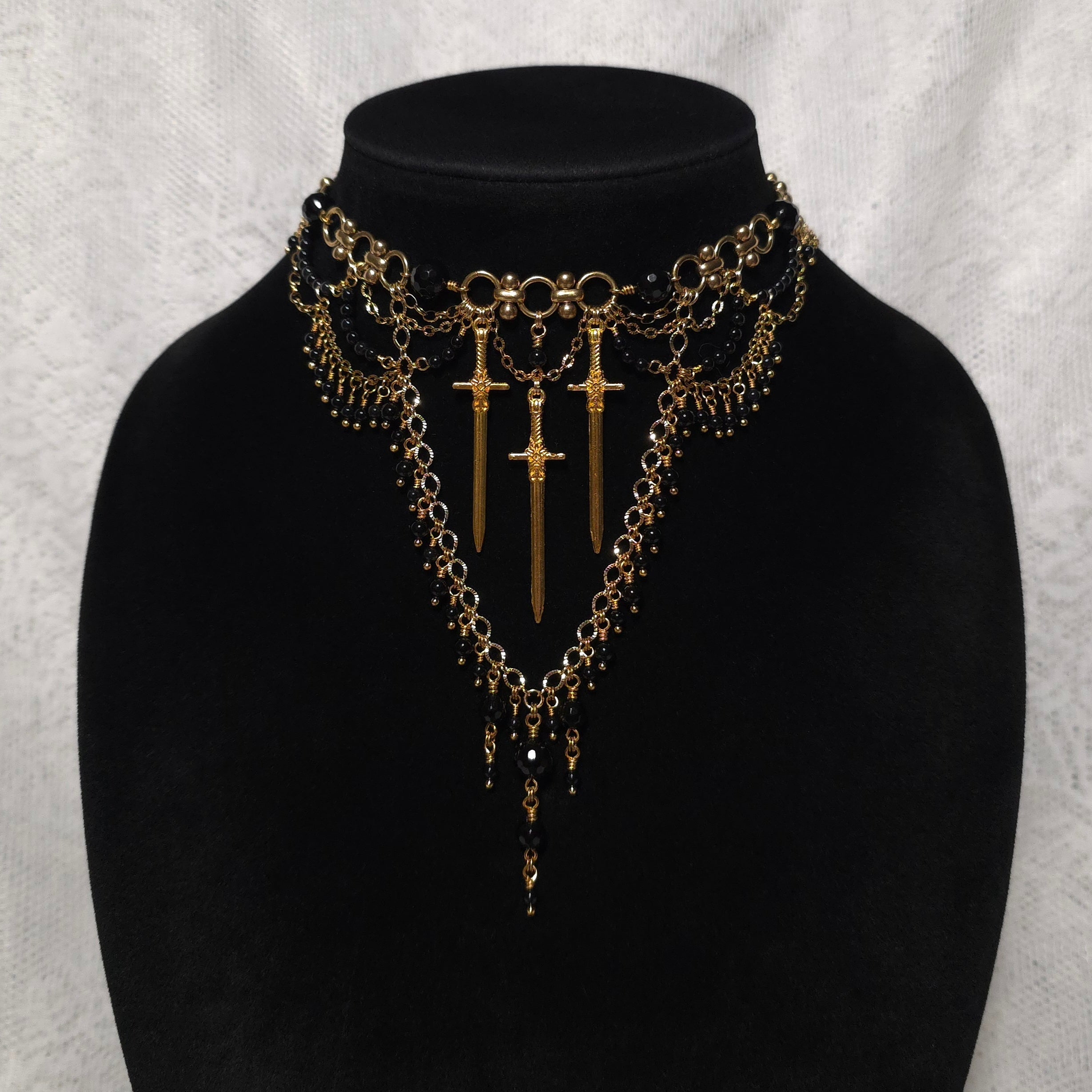 AS YOU WISH | Gold & Onyx Renaissance Inspired Statement Choker