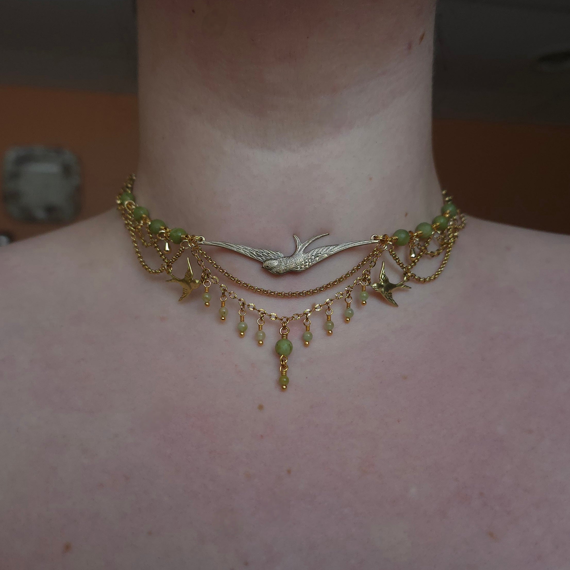 BENEATH THE ELM | Gold & Jade AKOTSK Inspired Statement Necklace