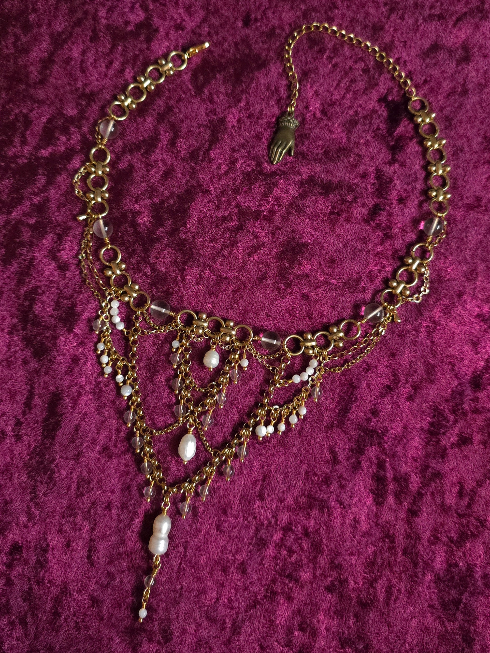 OVERSEER | Gold & Quartz Fallout Inspired Layered Statement Choker