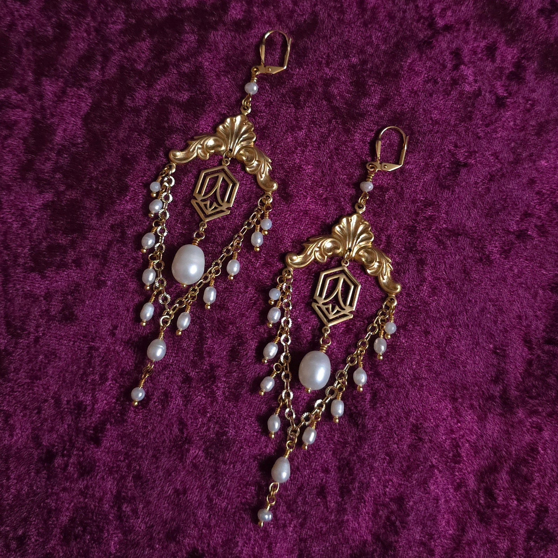 PENNYTREE | Gold & Pearl Fantasy Inspired Earrings
