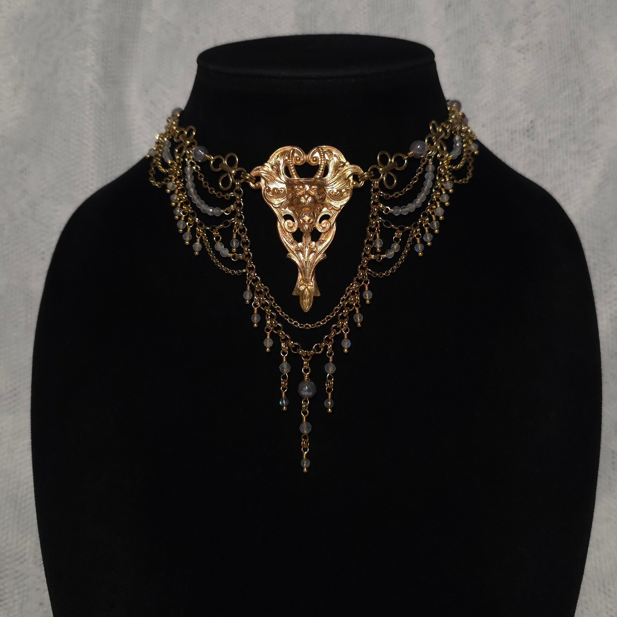 CENTAUR | Gold & Labradorite Fallout Inspired Layered Statement Choker