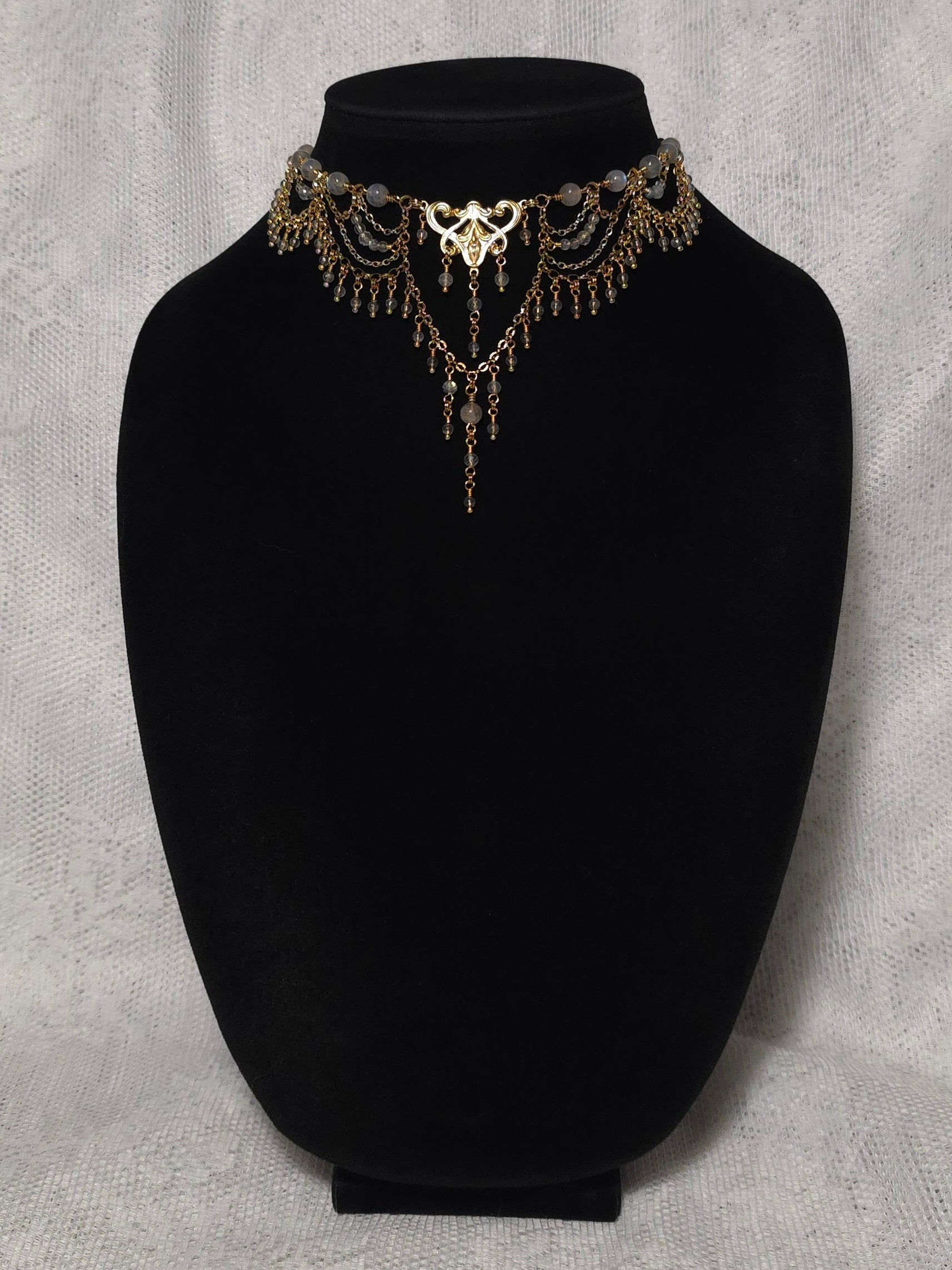 WASTELAND | Gold & Labradorite Fallout Inspired Layered Statement Choker