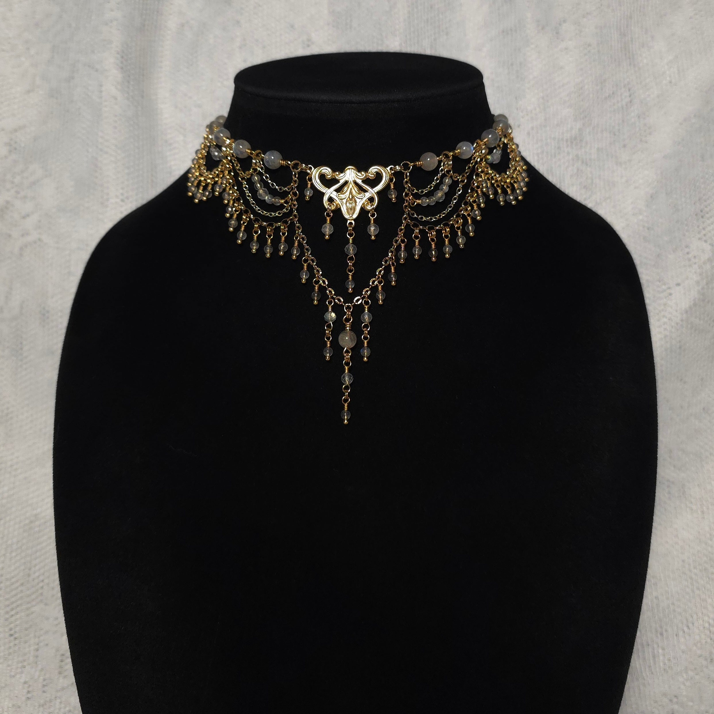 WASTELAND | Gold & Labradorite Fallout Inspired Layered Statement Choker