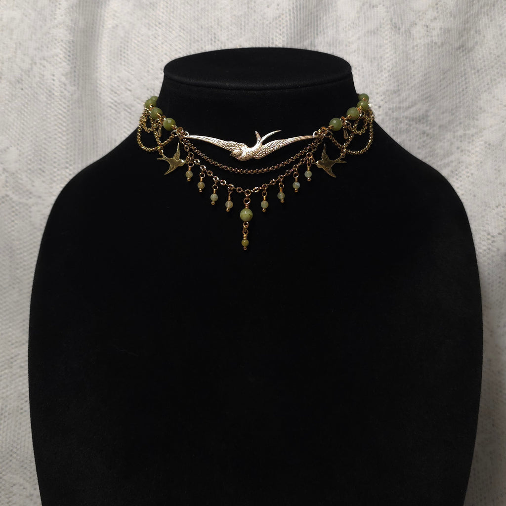 BENEATH THE ELM | Gold & Jade AKOTSK Inspired Statement Necklace