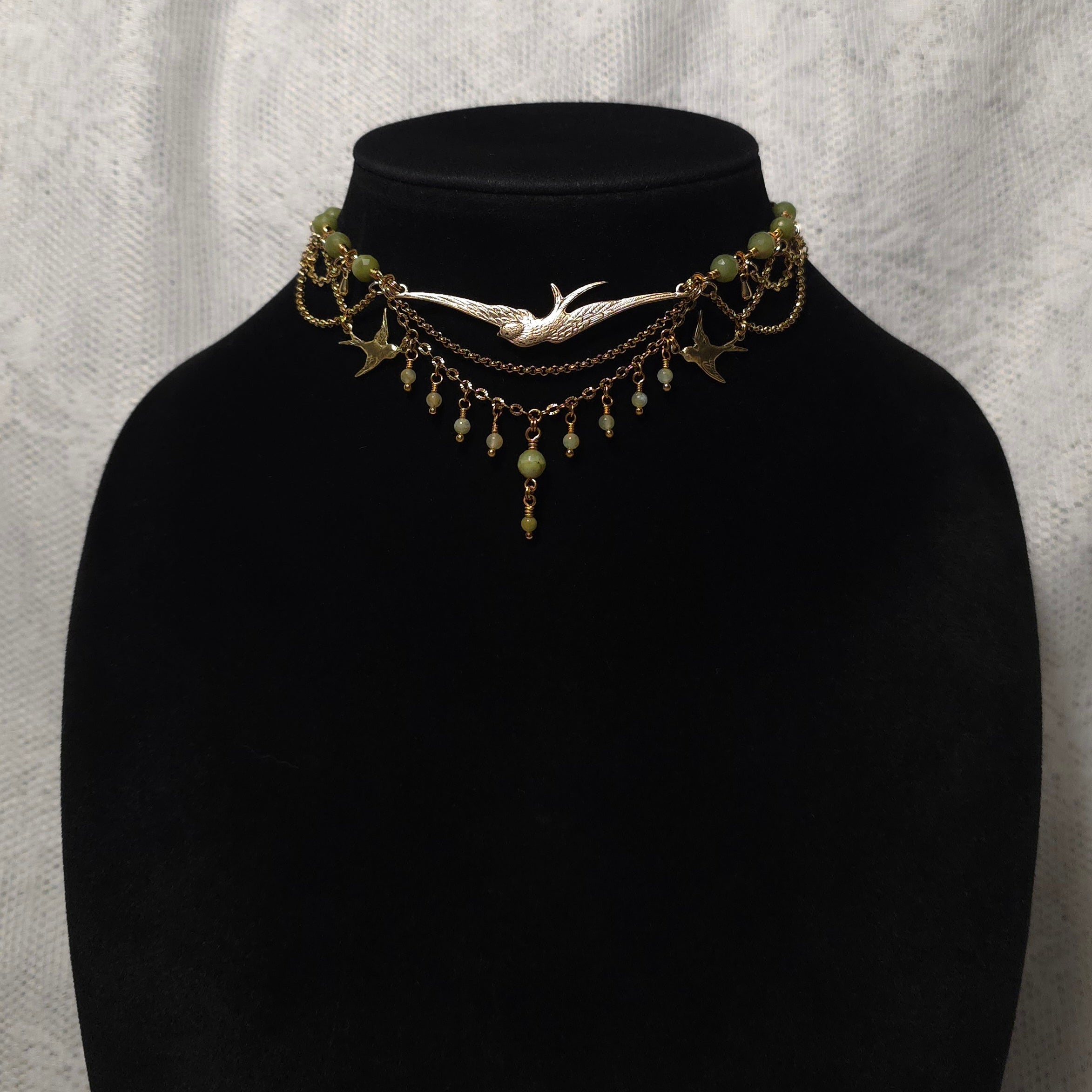 BENEATH THE ELM | Gold & Jade AKOTSK Inspired Statement Necklace