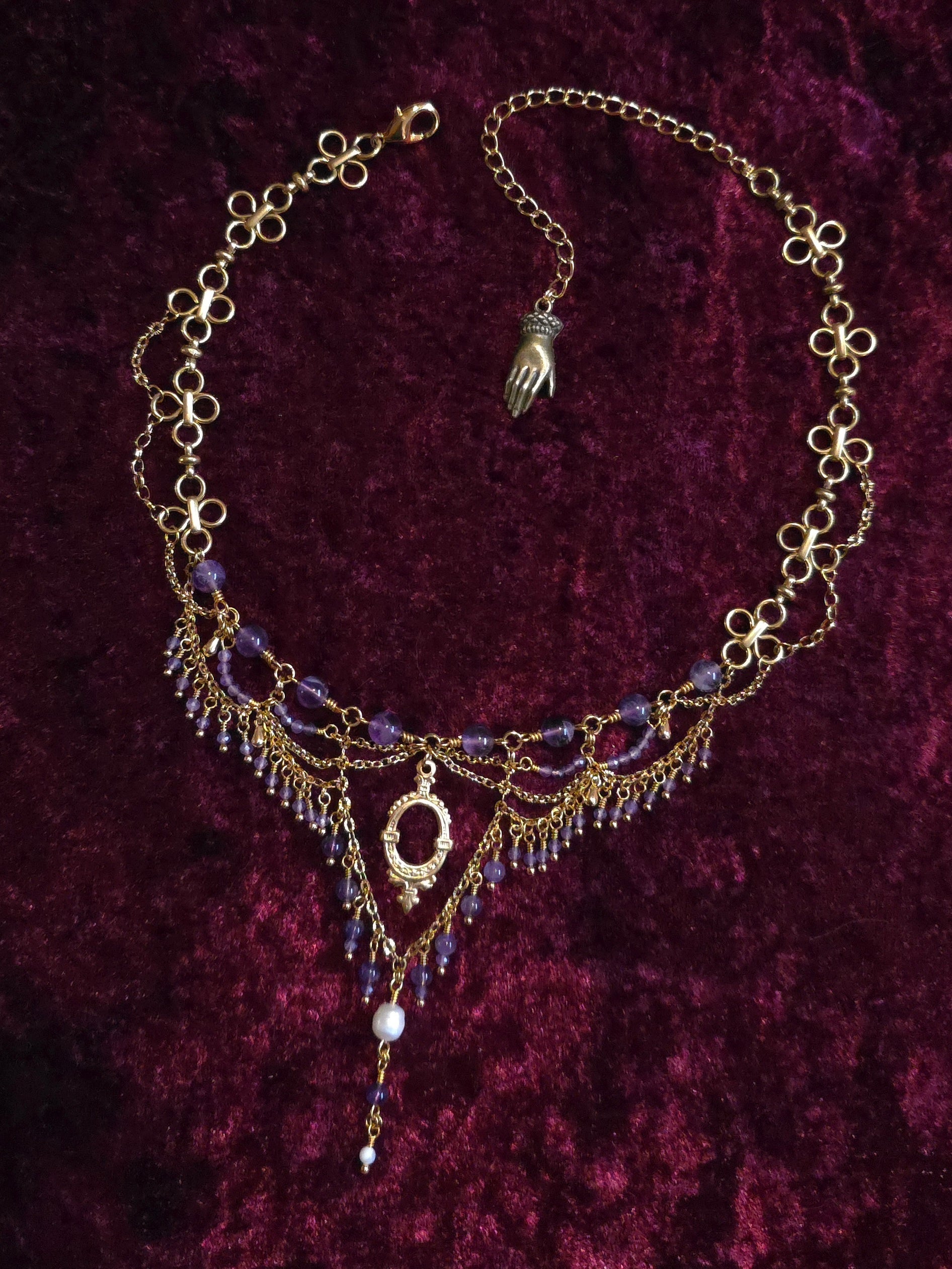 FARTHEST REACHES | Gold & Amethyst Renaissance Inspired Statement Choker