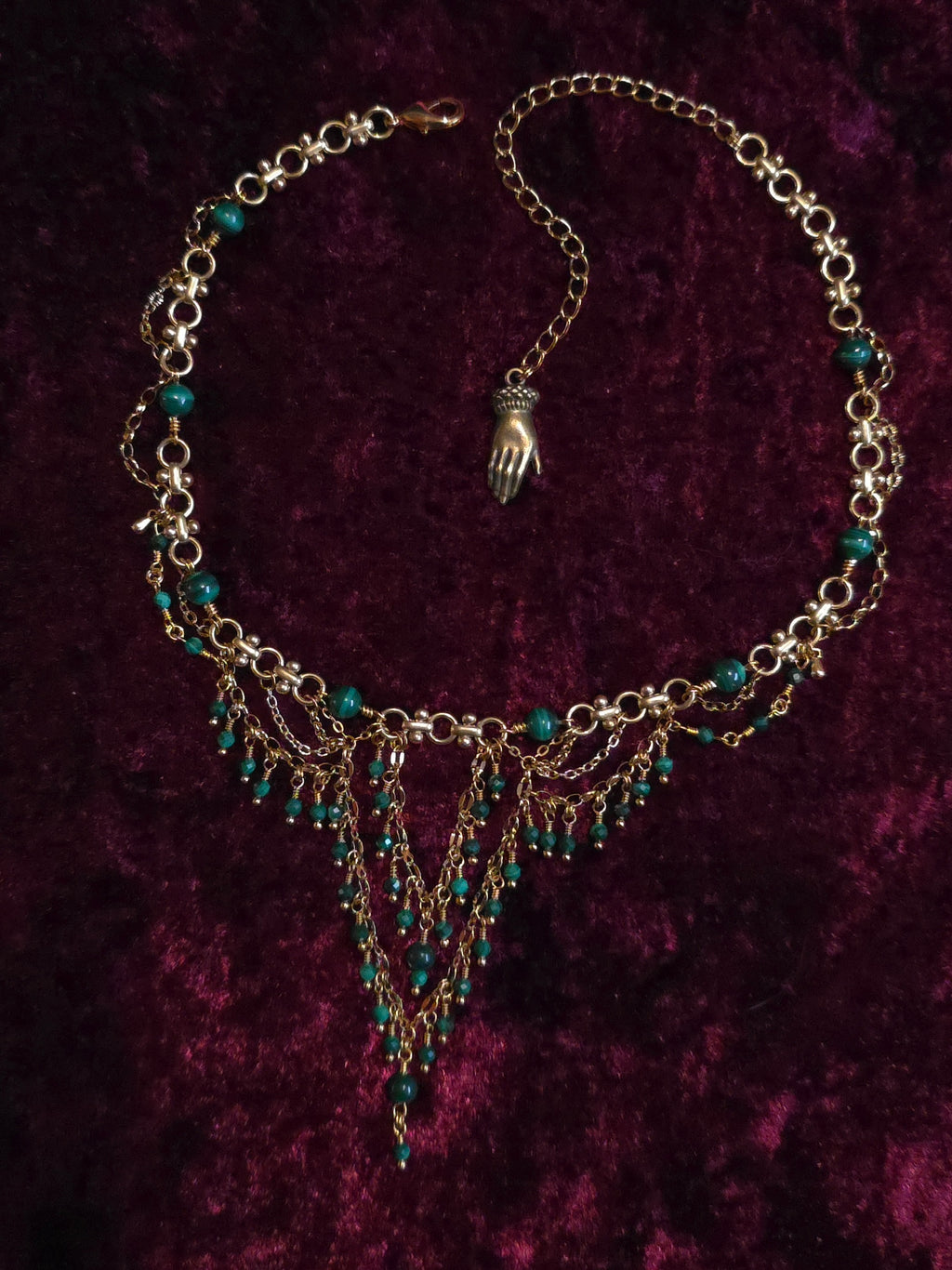 PENSIVE | Gold & Malachite Renaissance Inspired Statement Choker