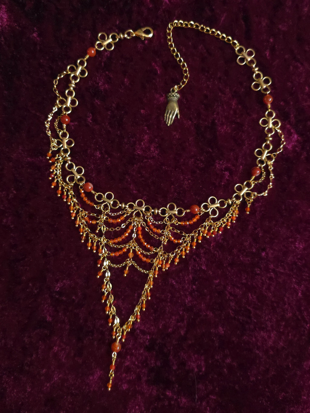 APERTURE | Gold & Carnelian Renaissance Inspired Statement Choker