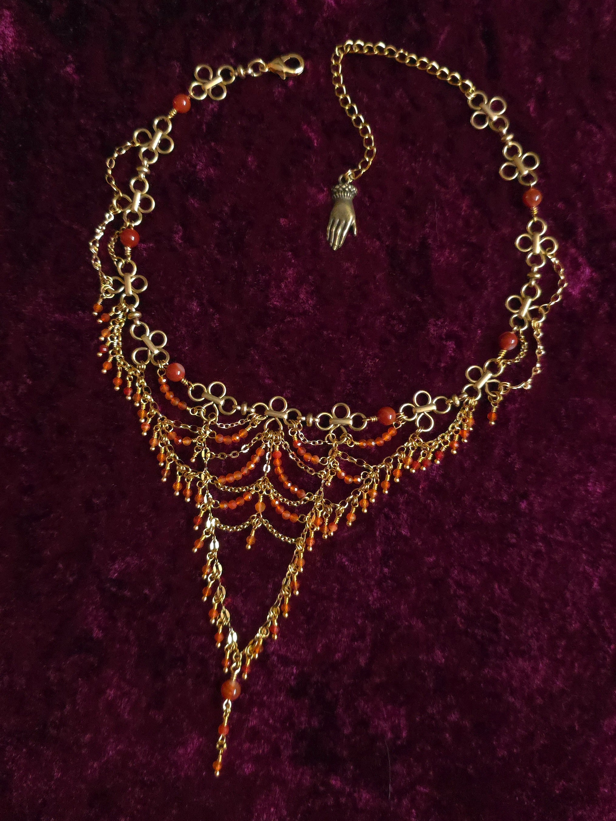 APERTURE | Gold & Carnelian Renaissance Inspired Statement Choker