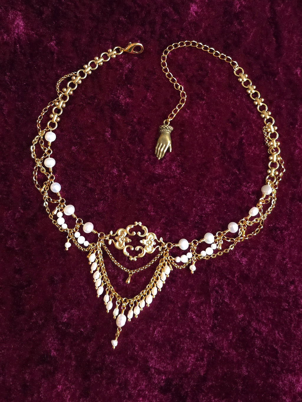 EDELWEISS | Gold & Pearl Renaissance Inspired Statement Choker