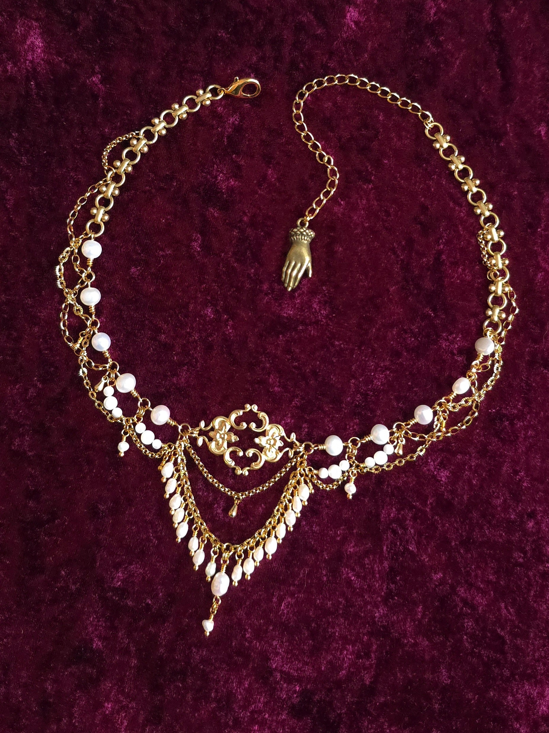 EDELWEISS | Gold & Pearl Renaissance Inspired Statement Choker