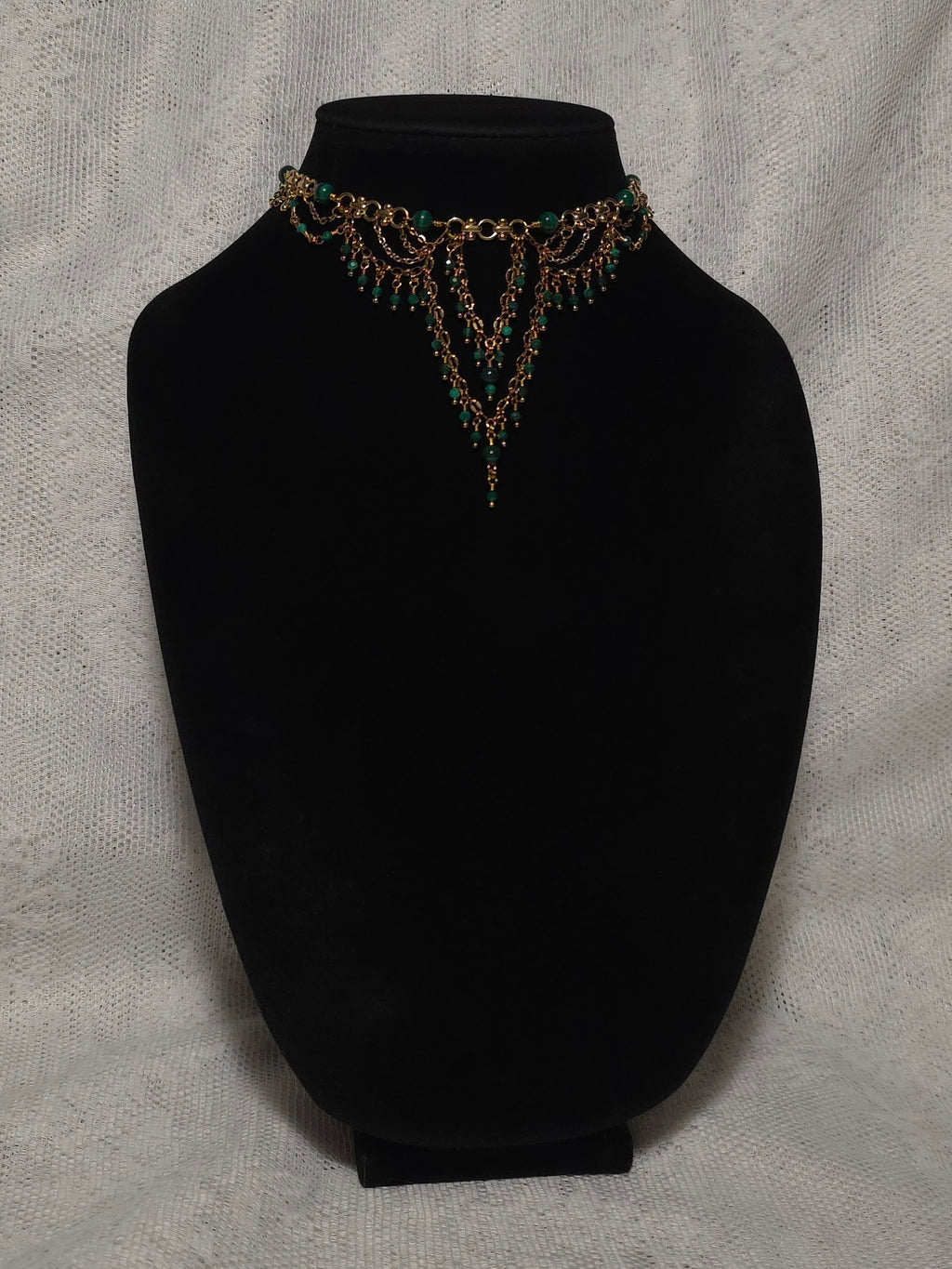 PENSIVE | Gold & Malachite Renaissance Inspired Statement Choker