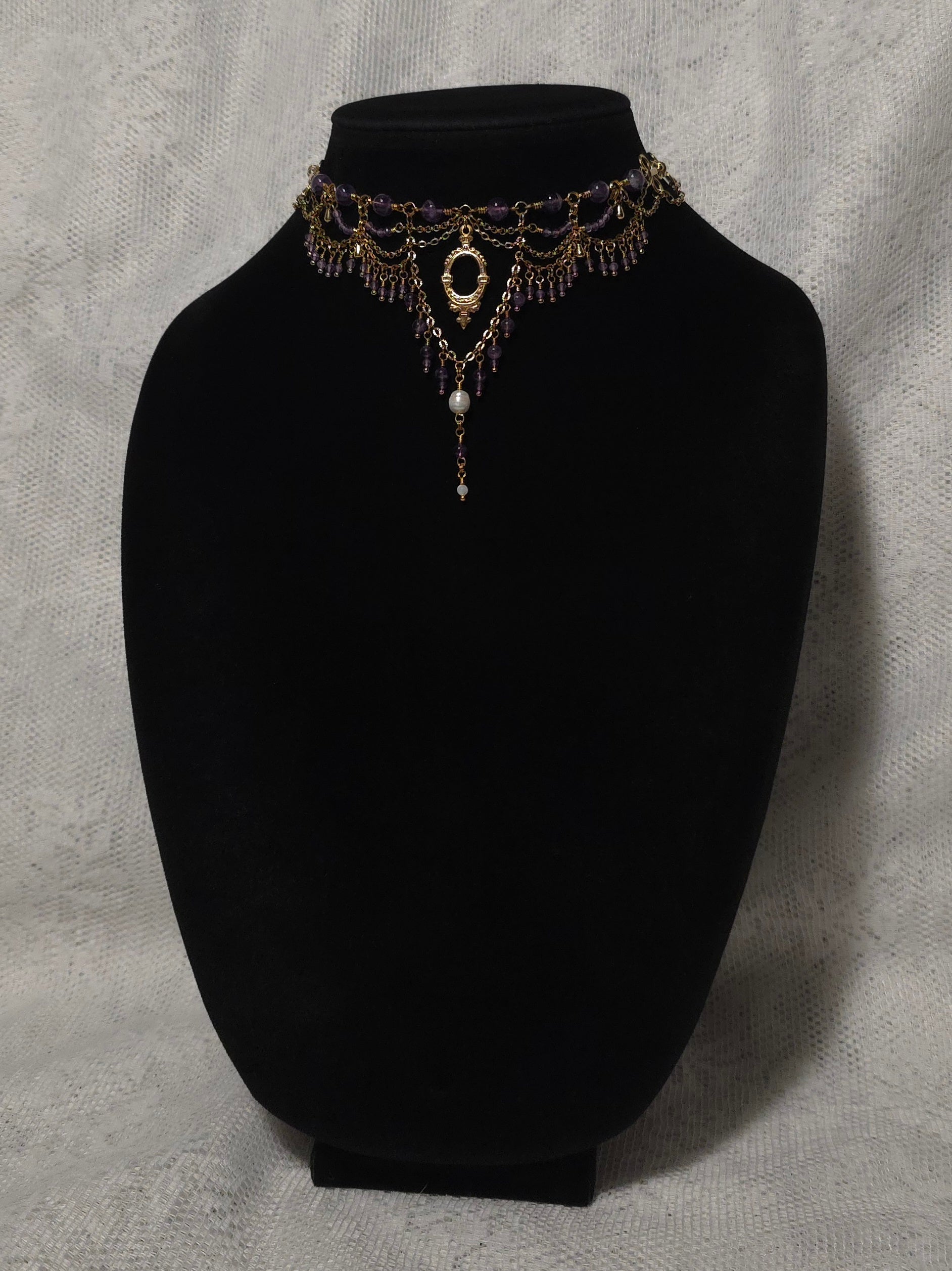FARTHEST REACHES | Gold & Amethyst Renaissance Inspired Statement Choker